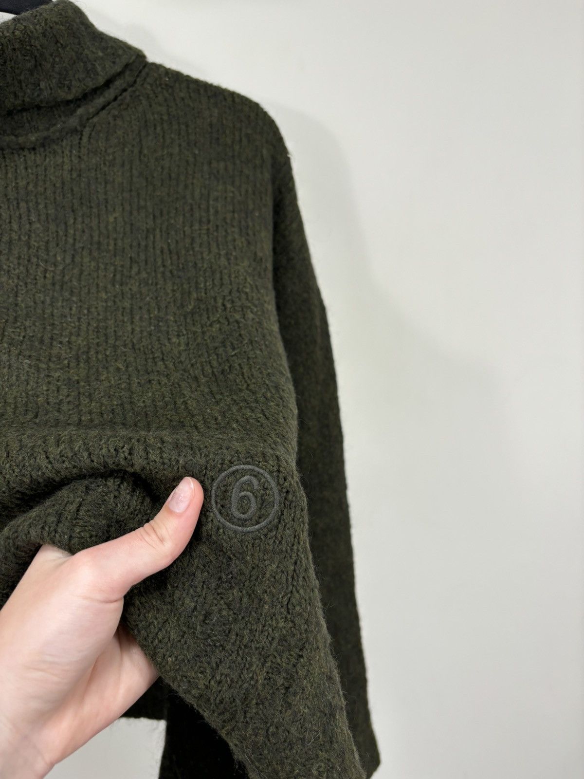 Maison Margiela Maison Margiela MM6 Khaki Green Mohair Turtleneck Sweater Size M / US 6-8 / IT 42-44 - 3 Thumbnail