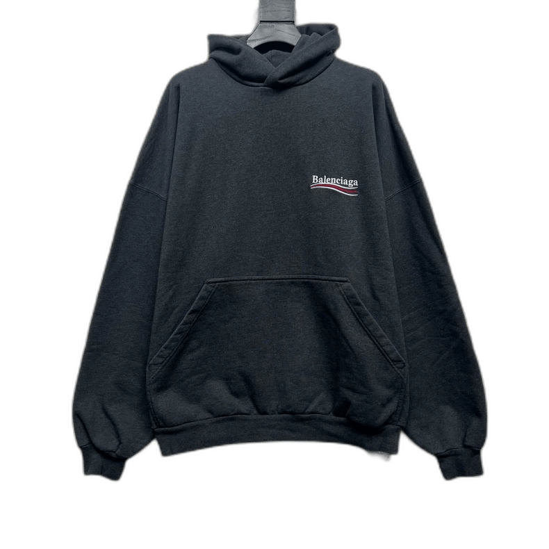 Balenciaga 24 Charcoal Embroidered Hoodie