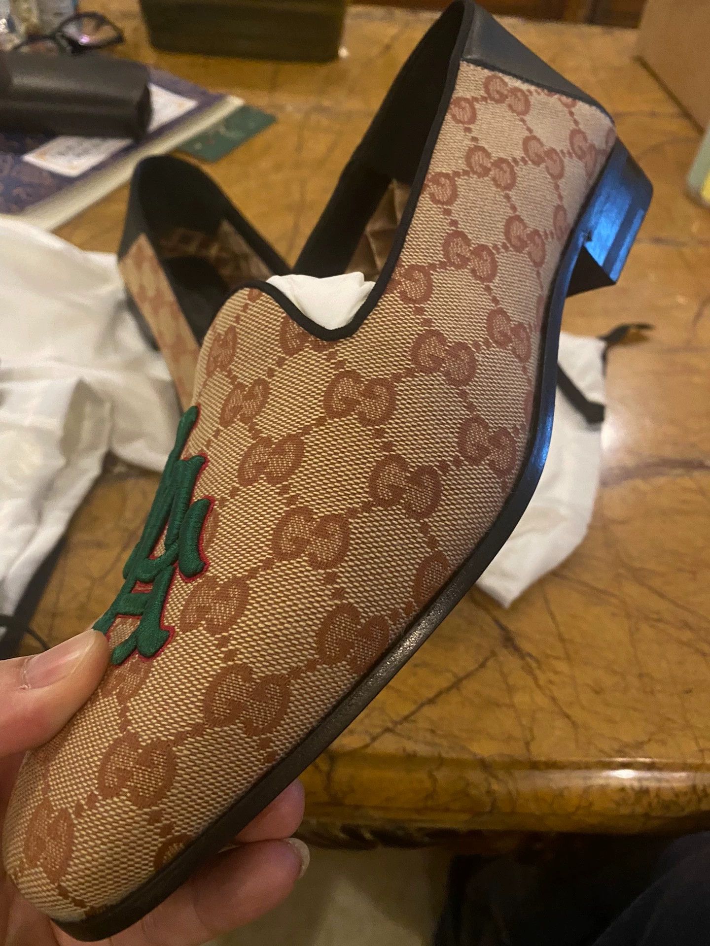 Gucci Gucci Classic GG Monogram Backless Slip-on Loafer US 7 Italy Size US 7 / EU 40 - 2 Thumbnail