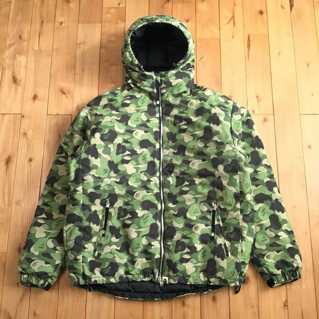 Bape 🔥Vintage🔥 BAPE ABC CAMO GREEN Puffer Down Jacket APE NIGO Size US L / EU 52-54 / 3 - 1 Thumbnail