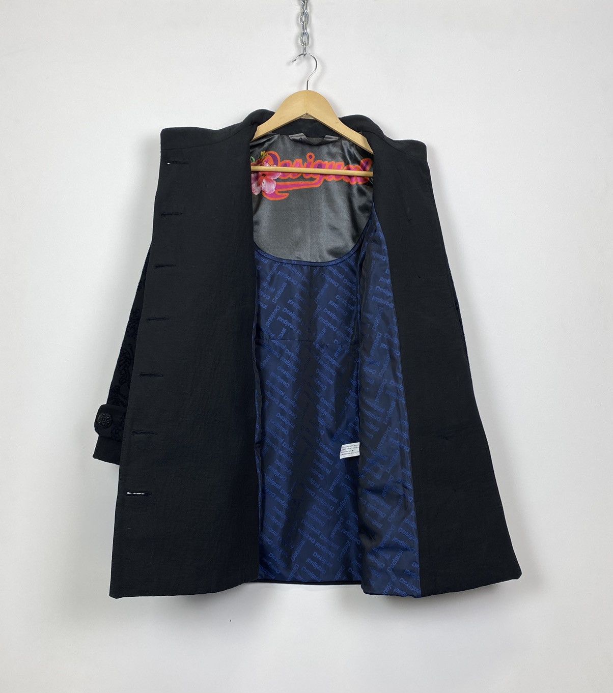 Desigual Vintage Desigual Floral Trench Coat Ladies Size 40 Black Y2K Size S / US 4 / IT 40 - 9 Thumbnail