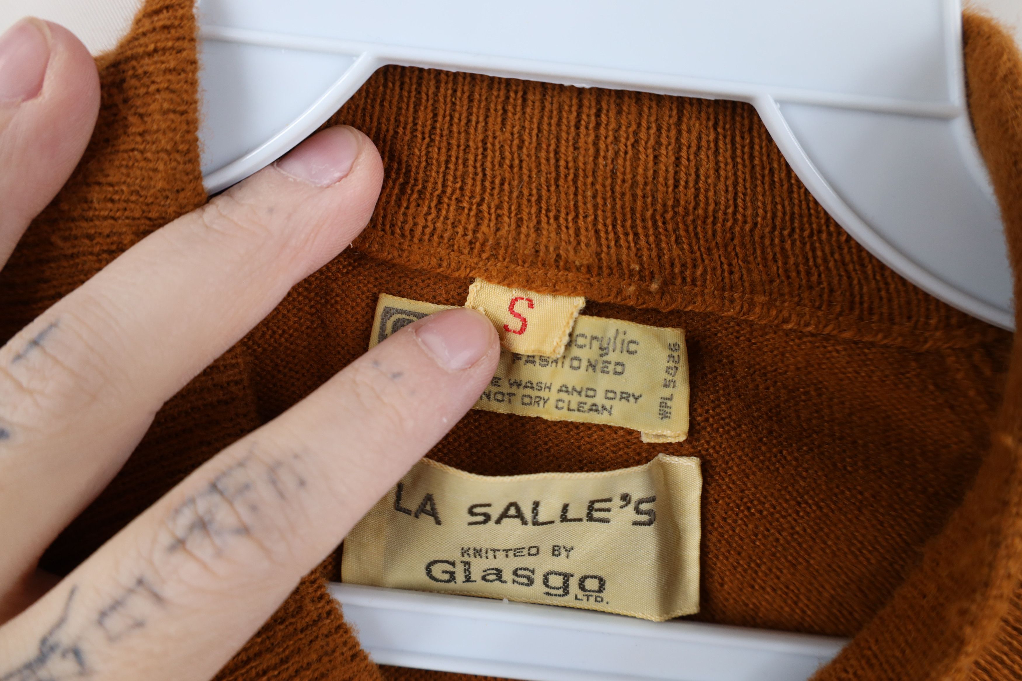 Vintage 50s Streetwear Short Sleeve Sweater Burnt Orange USA
