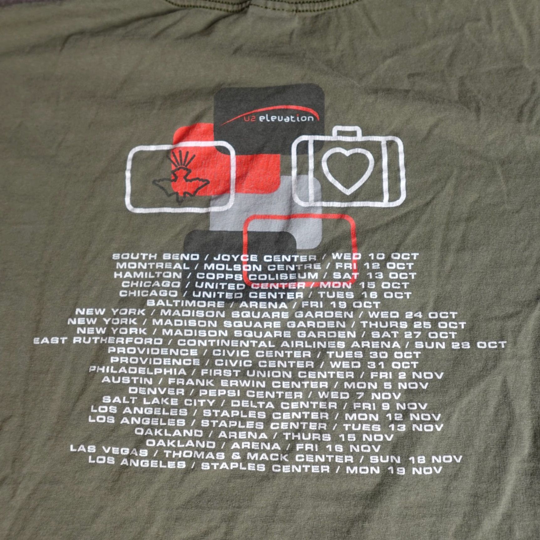 Murano VINTAGE U2 Shirt Small Green Olive Double Sided Tour Elevation 2001 Size US S / EU 44-46 / 1 - 4 Thumbnail