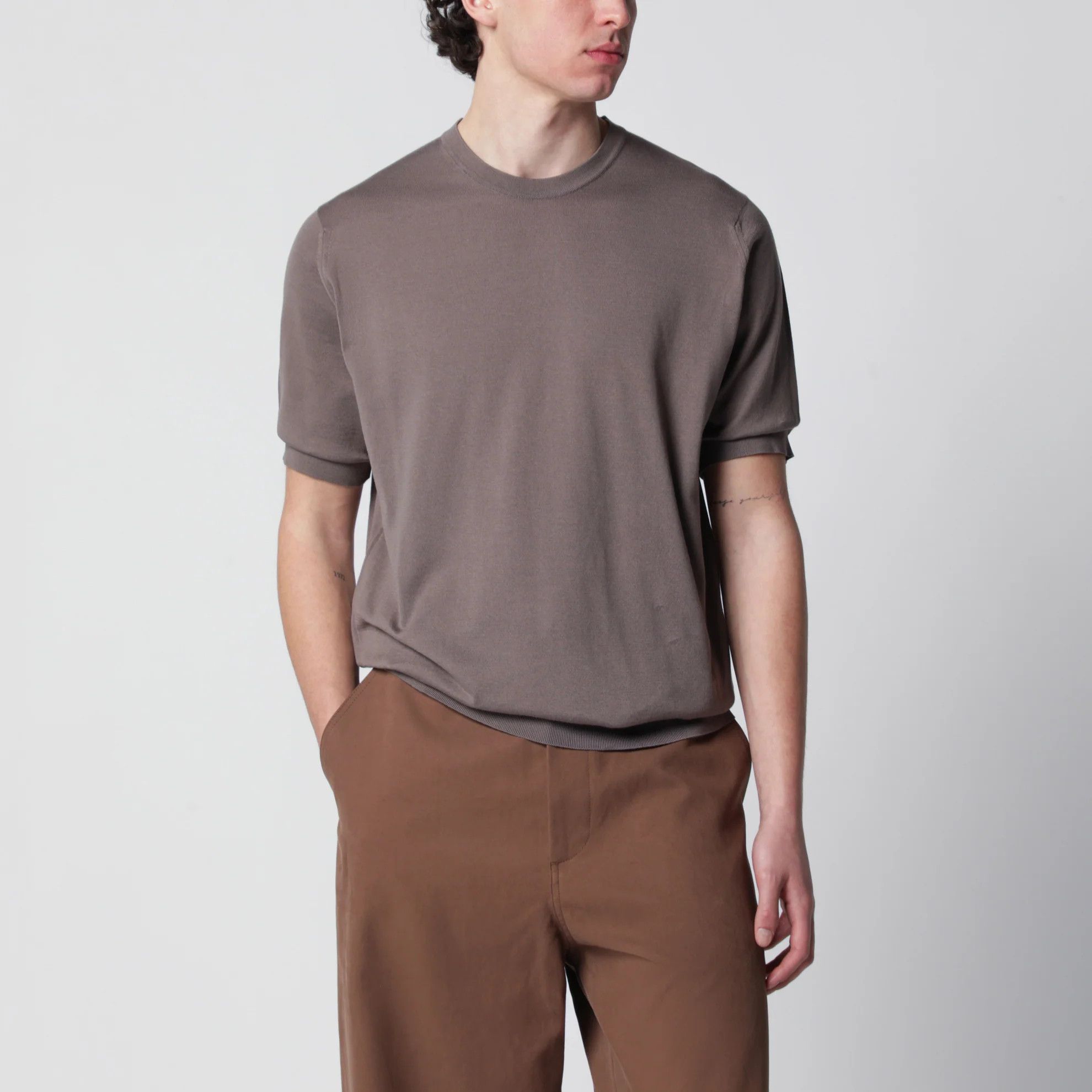 John Smedley o1d2blof0526 Cotton Sweater in Beige Size US M / EU 48-50 / 2 - 1 Thumbnail
