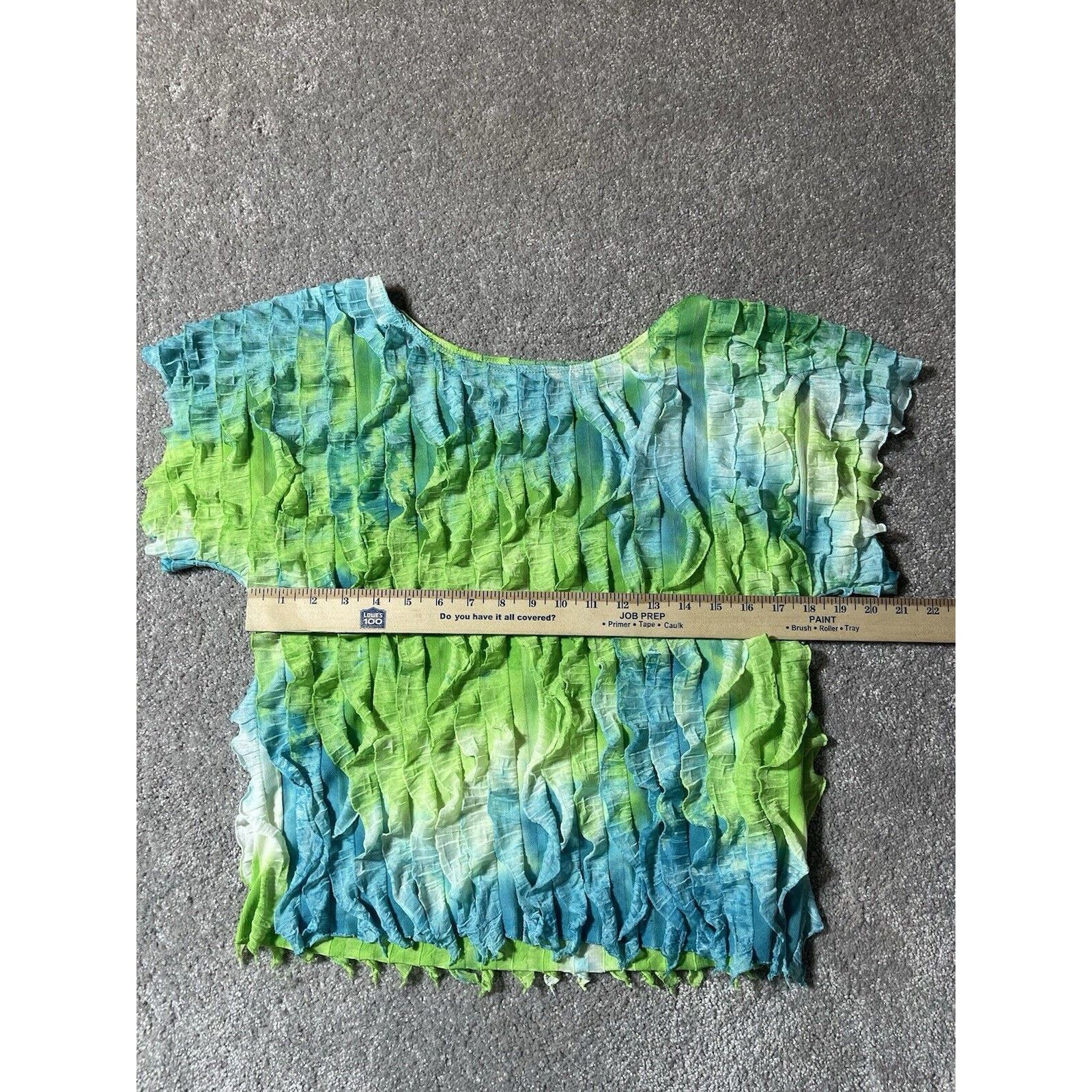 Other Vintage Allison Taylor Top Size M Ruffles Green Blue Mermaid Size M / US 6-8 / IT 42-44 - 3 Thumbnail