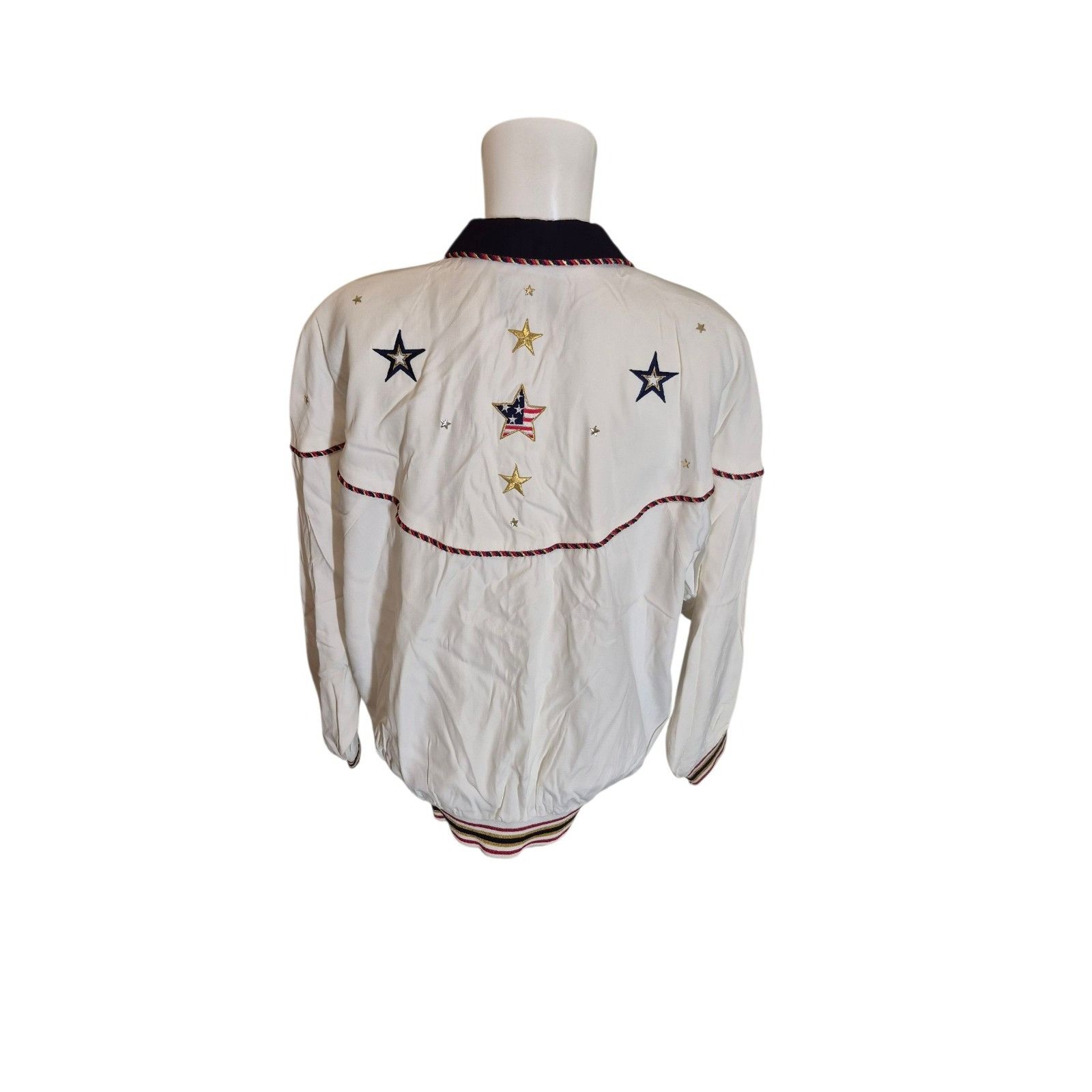 Vintage VTG 90s Embroidered USA Jacket Oversized Dolman Sleeve Jacke Size M / US 6-8 / IT 42-44 - 5 Thumbnail