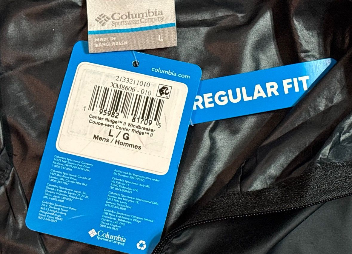 Columbia COLUMBIA Men’s Center Ridge II Full Zip Windbreaker jacket Size US L / EU 52-54 / 3 - 9 Thumbnail
