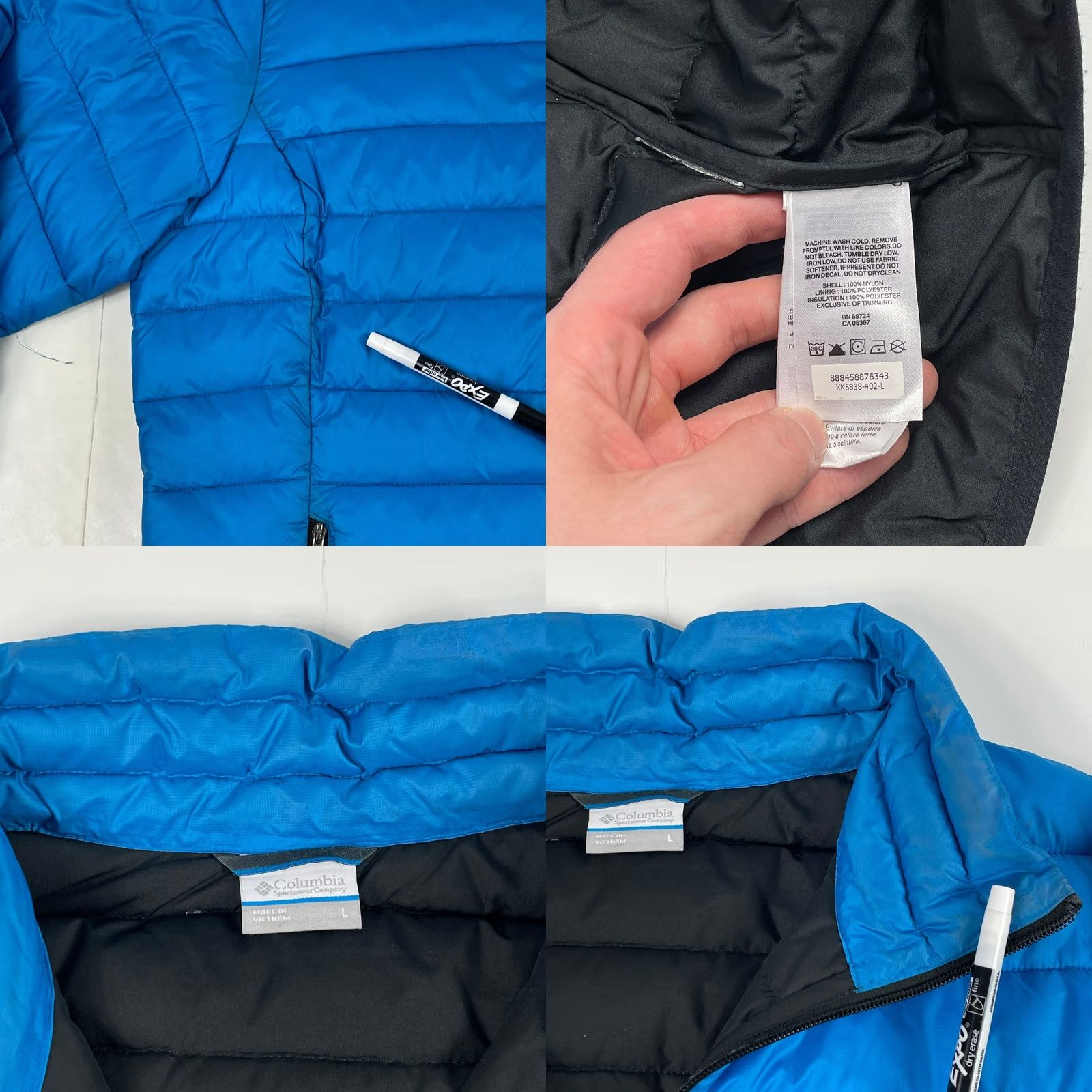 Vintage Columbia Jacket Women Large Blue Powder Lite Puffer Full Zip Hiking Snowboarding Size L / US 10 / IT 46 - 8 Thumbnail