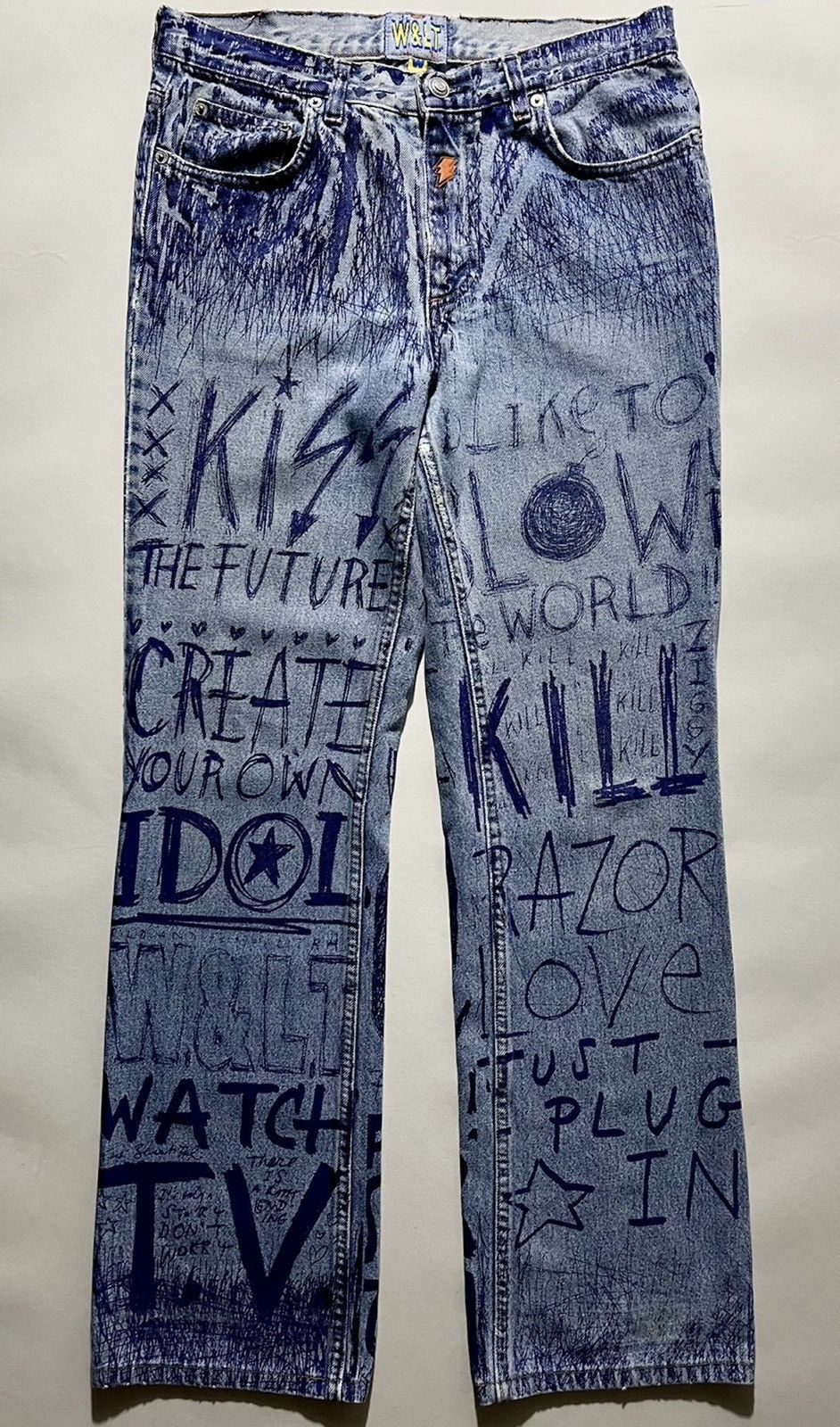 image of W Lt x Walter Van Beirendonck W&lt 97/98 Pen Denim in Blue, Men's (Size 32)