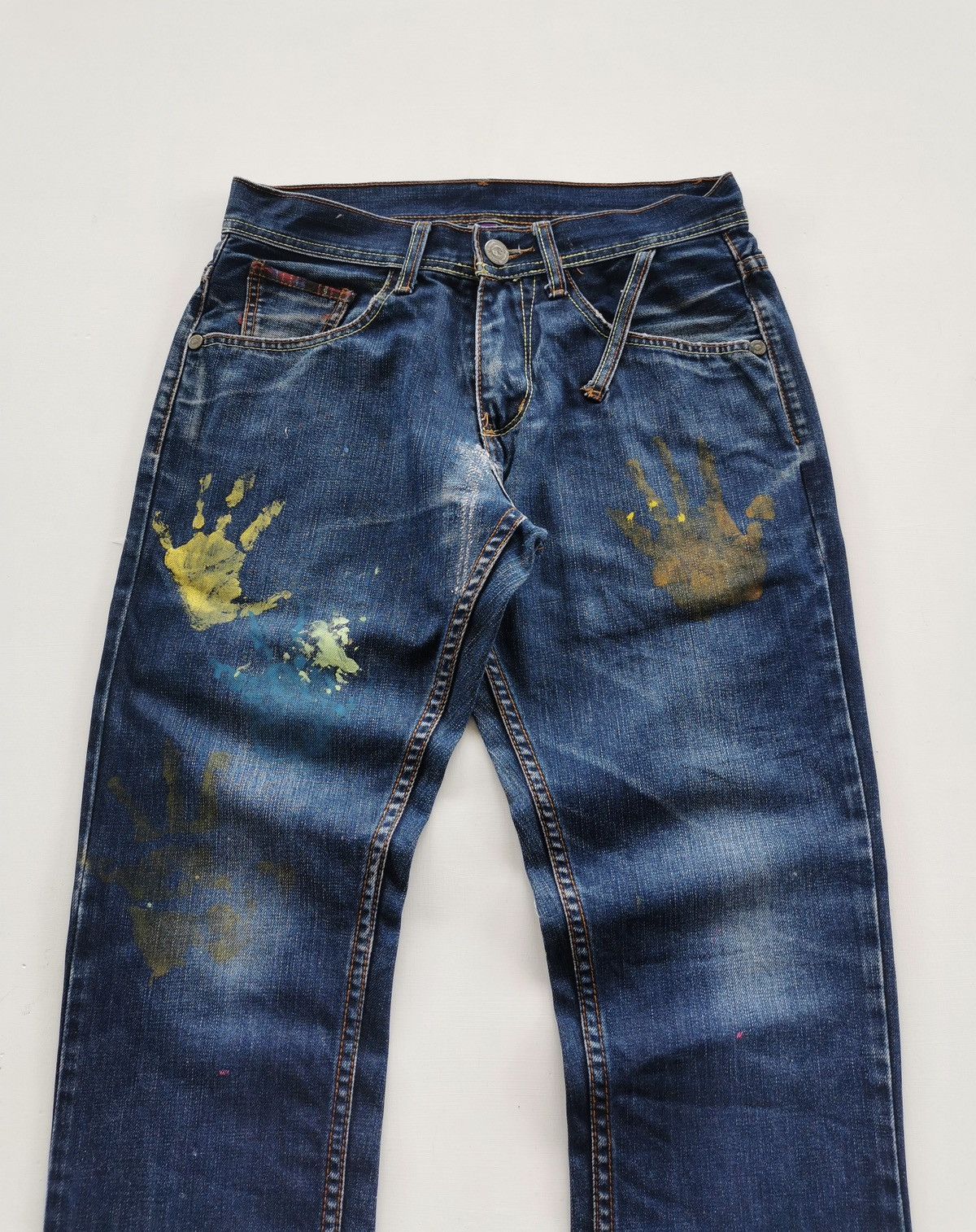 Japanese Brand Hand Painted Crazy Leopard Jeans Size US 29 - 2 Thumbnail