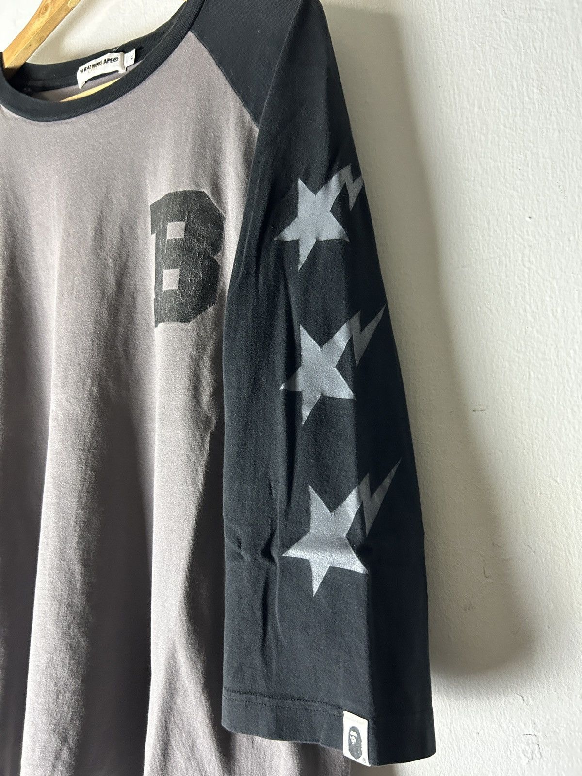 Bape Vintage Bathing Ape Bape Sta Raglan 3/4 Longsleeve Japan Size US XL / EU 56 / 4 - 2 Thumbnail