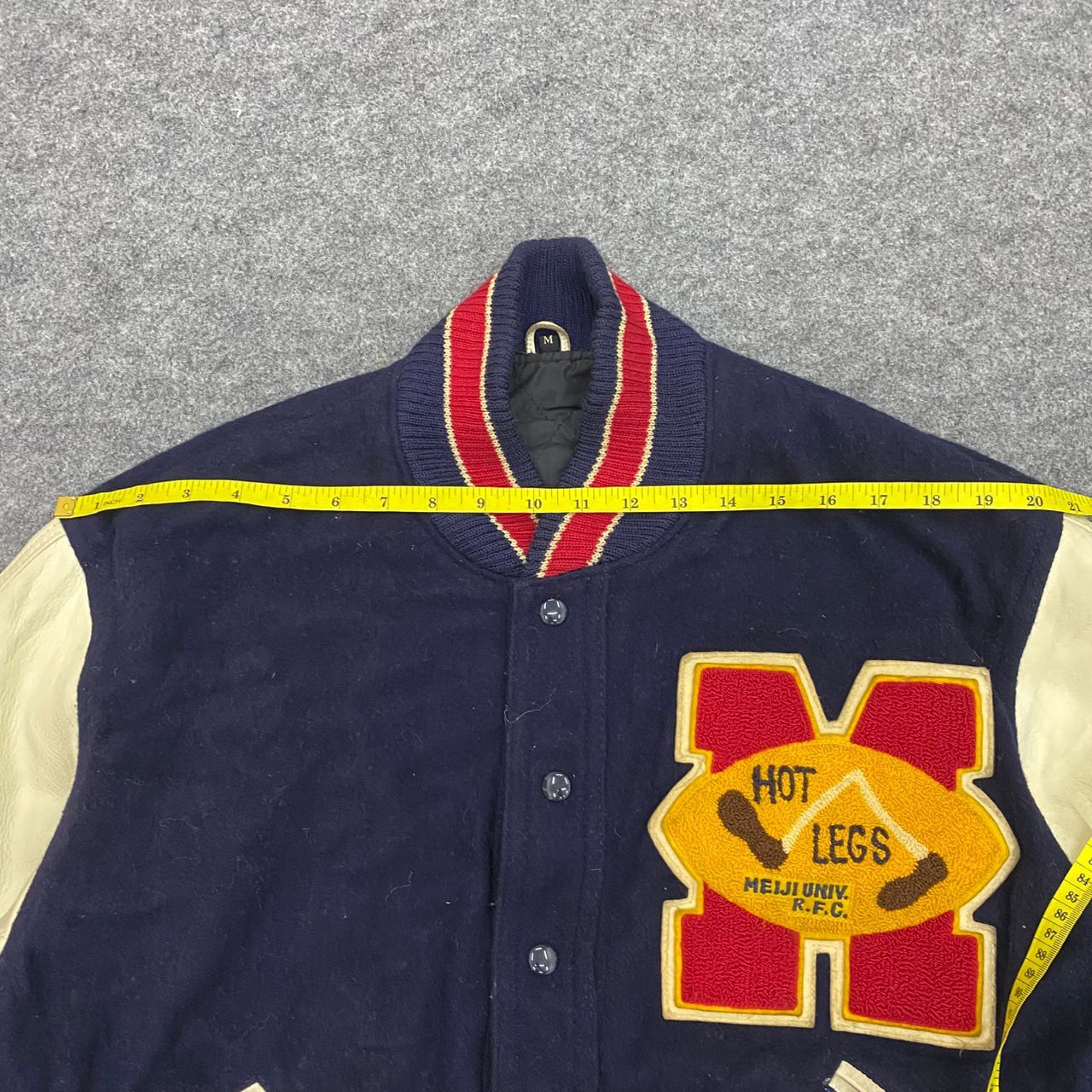 Japanese Brand 💥Best Offer💥Vintage Hot Legs Meiji Univ. Varsity Jacket Size US L / EU 52-54 / 3 - 6 Thumbnail