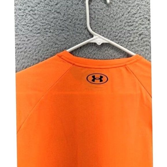 Under Armour Under Armour The Tech Tee Shirt Mens L Neon Orange Athletic Raglan Short Sleeve Crew Neck Breathable Pullover Regular Fit Size US L / EU 52-54 / 3 - 6 Thumbnail