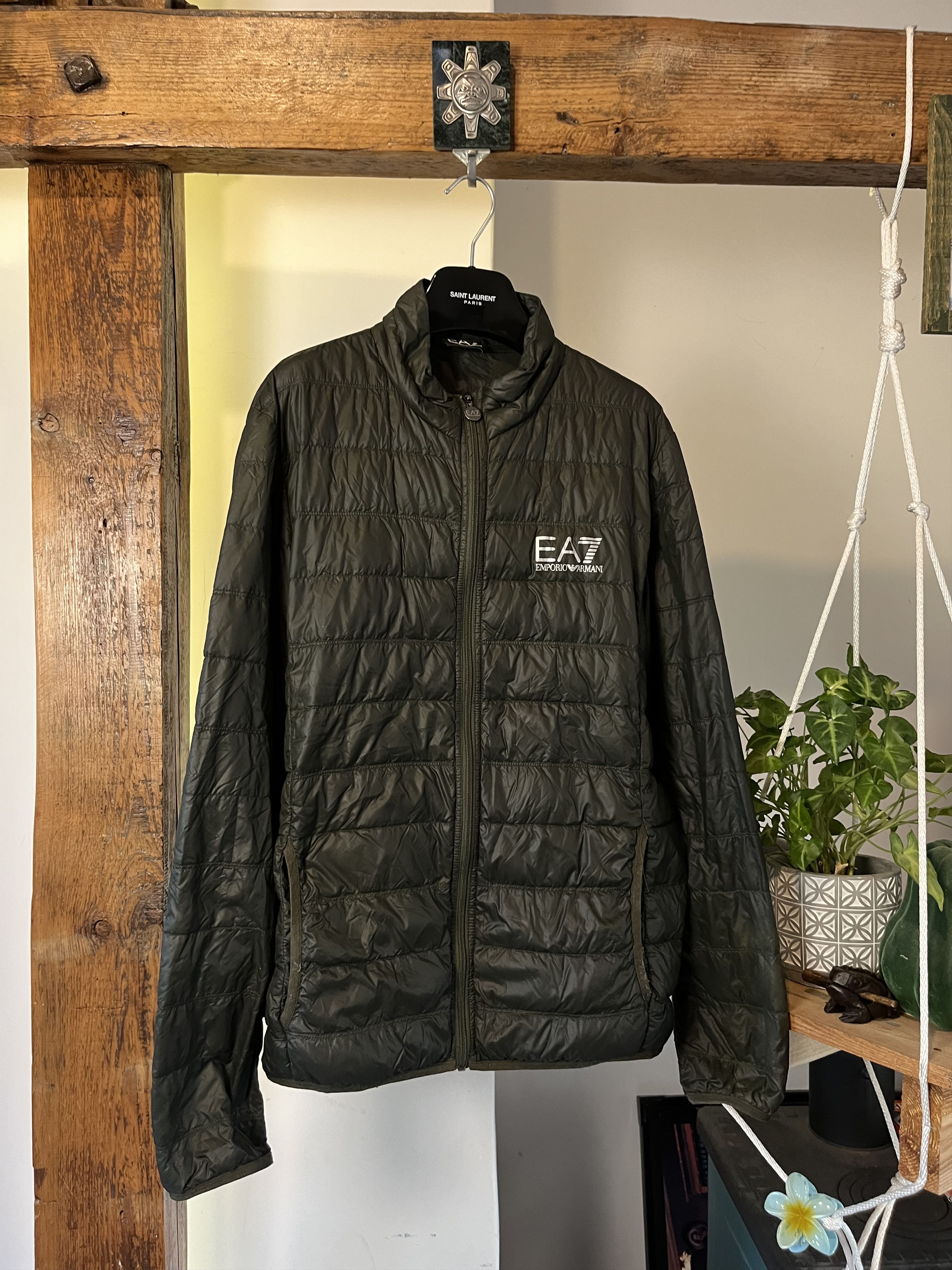 Emporio Armani Green Khaki Light Down Jacket