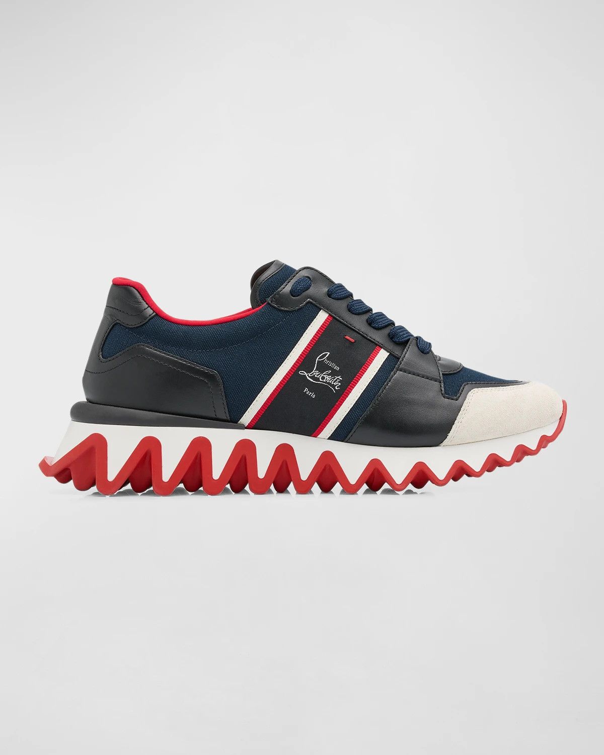 Christian Louboutin os11x0125 Nastroshark Cotton & Leather Sneakers Multicolor Size US 13 / EU 46 - 1 Thumbnail