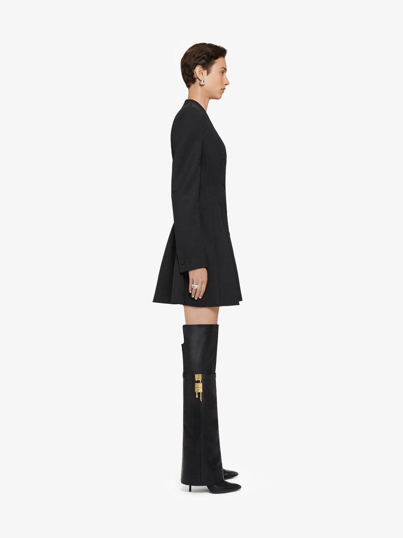 Givenchy o1w1db10326 Shark Lock Stiletto OTK Boots in Black Size US 6 / IT 36 - 3 Thumbnail