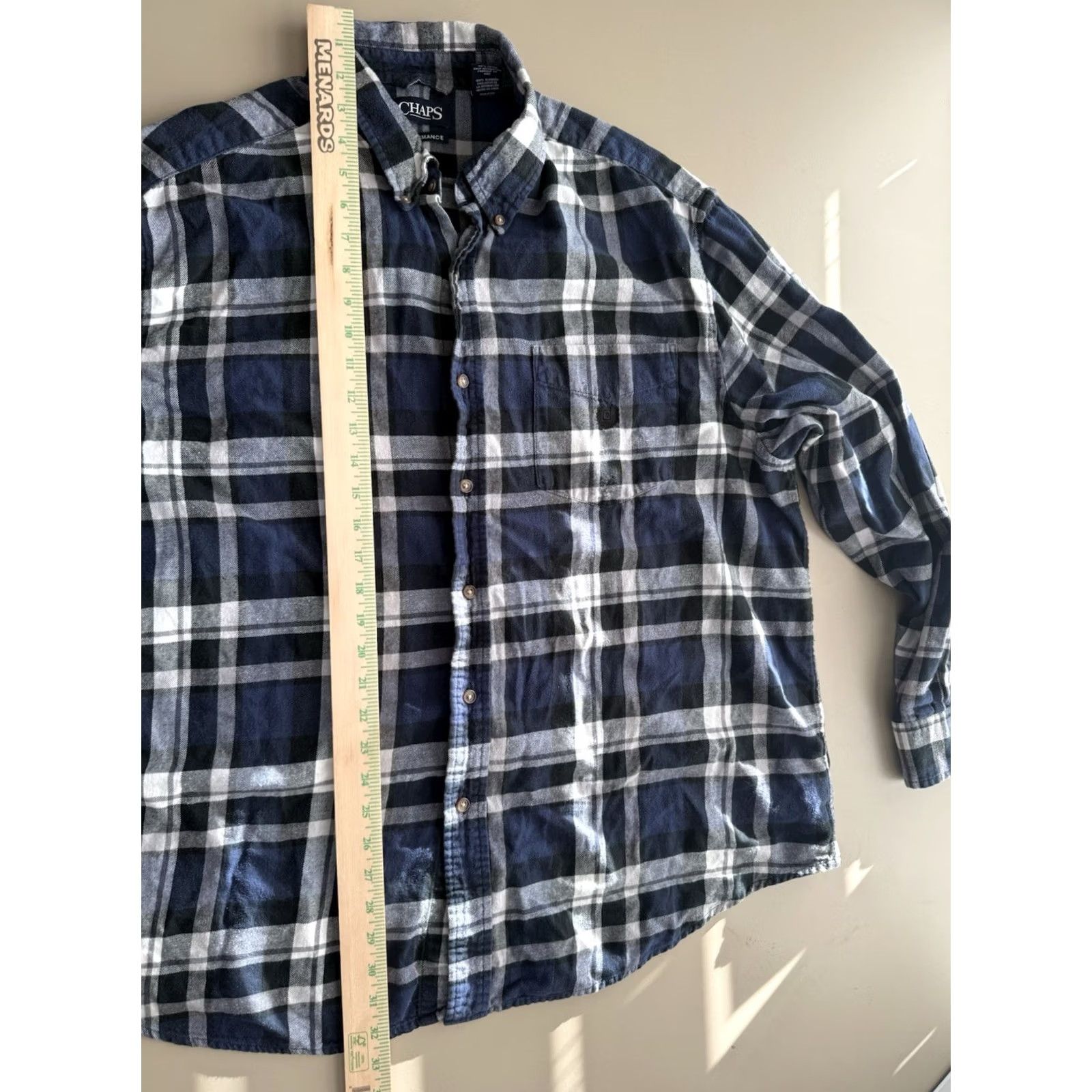 Chaps Chaps Shirt Mens 2XB Black Blue Plaid Long Sleeve Button Down Preppy Money Work Size US XXL / EU 58 / 5 - 6 Thumbnail