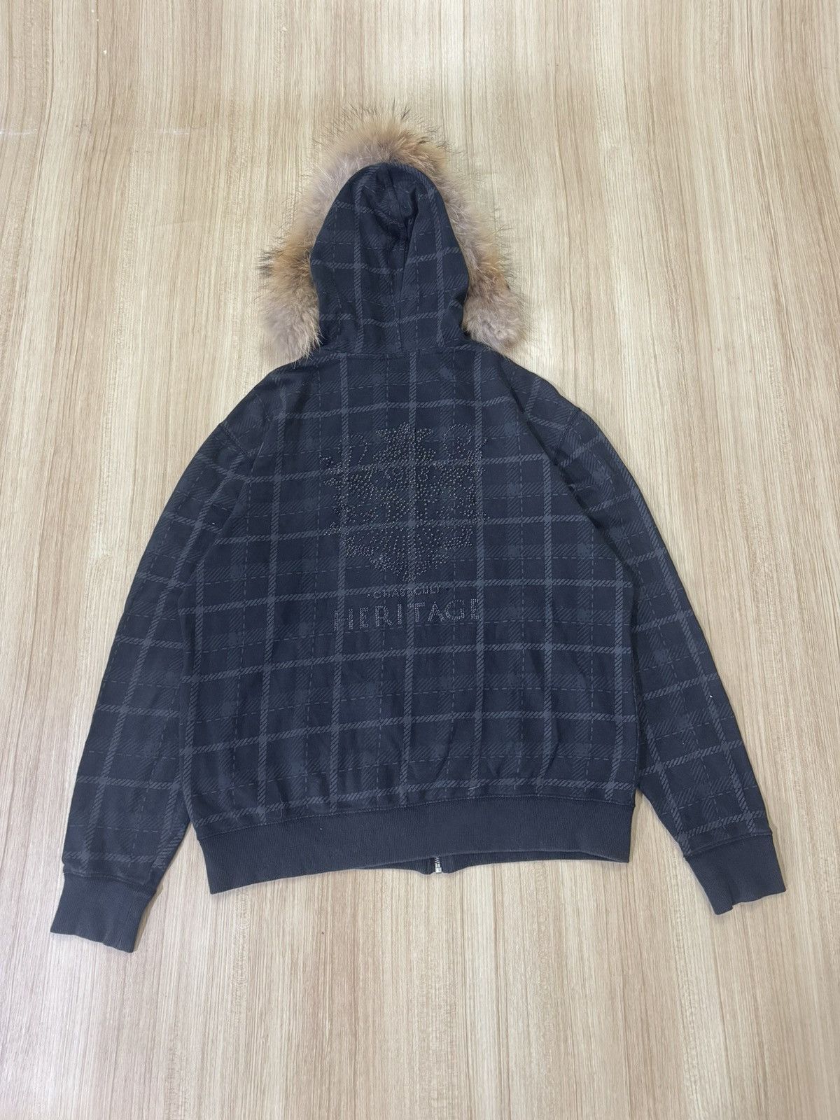 Japanese Brand CHAGE CULT HERITAGE DIAMOND STYLE WITH FUR HOODIE Size US M / EU 48-50 / 2 - 6 Thumbnail