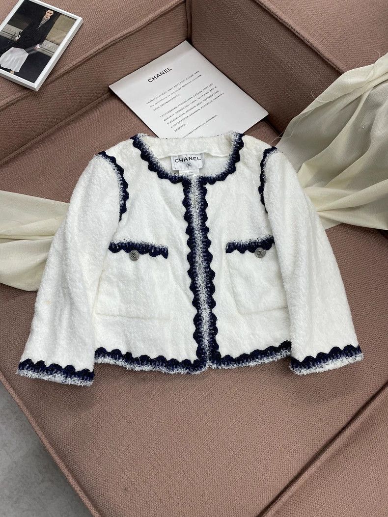 Chanel Chanel White towel blue and silver rolled coat Size XXS / US 00 / IT 34 - 1 Thumbnail