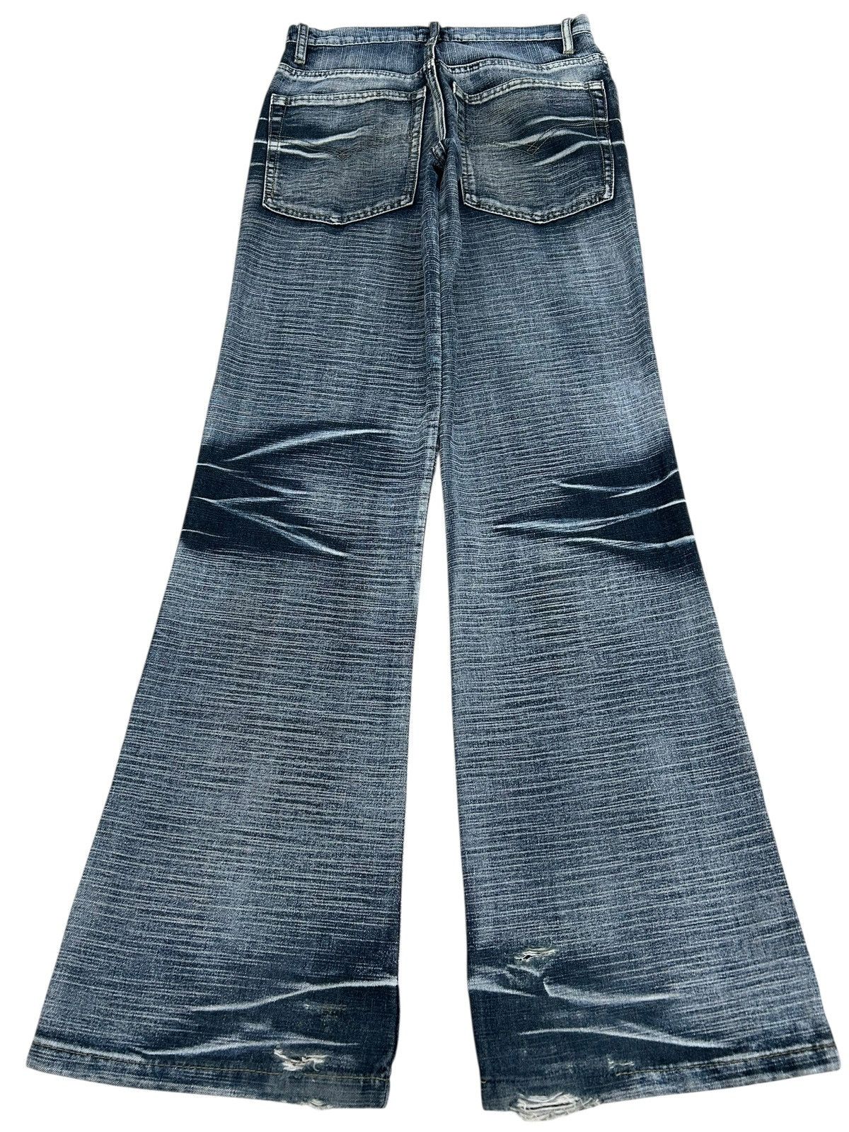 Hysteric Glamour Flare Jeans Painted Washed Heavy Whisker Size 27" / US 4 / IT 40 - 2 Thumbnail