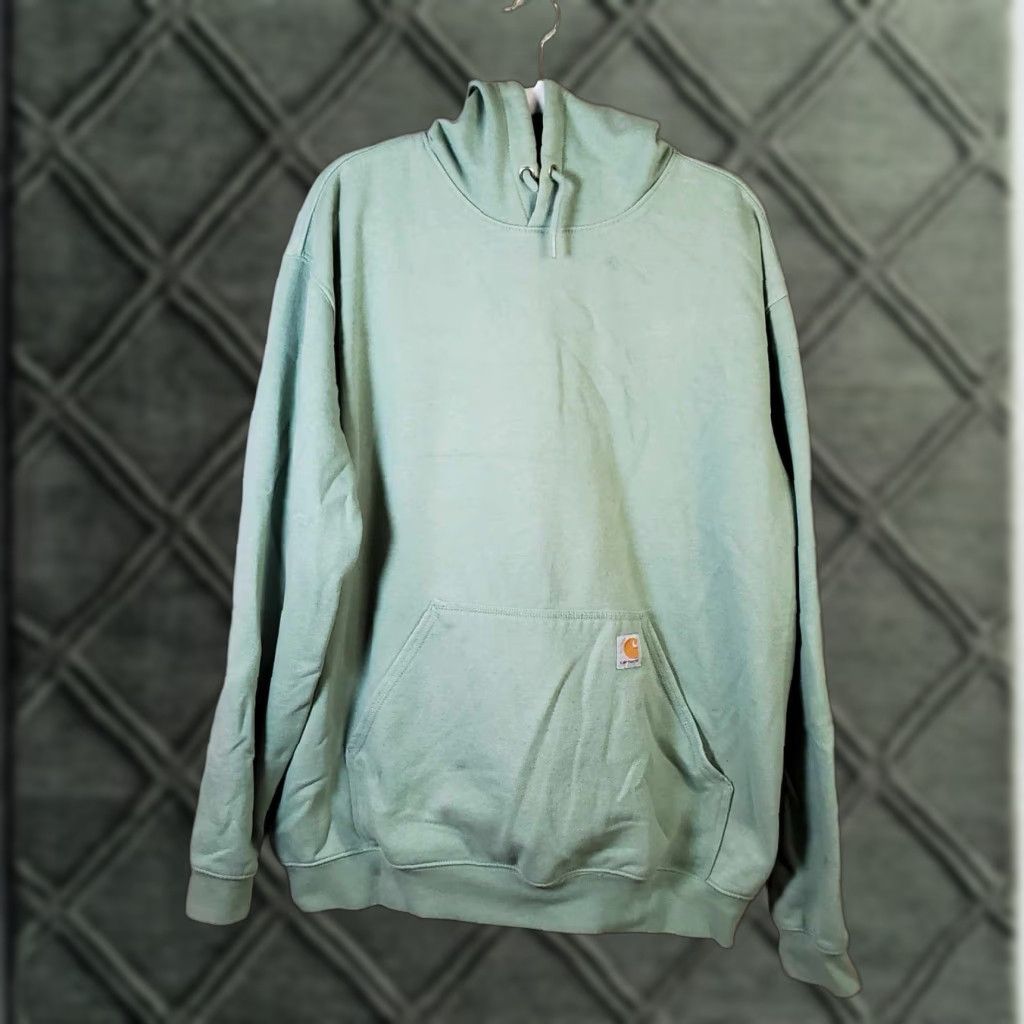 Carhartt Carhartt Hoodie K288-GAO Mens Loose Fit XL TG Hooded Sweatshirt Logo Jade Green Big & Tall XLT Mens Size US XL / EU 56 / 4 - 1 Thumbnail