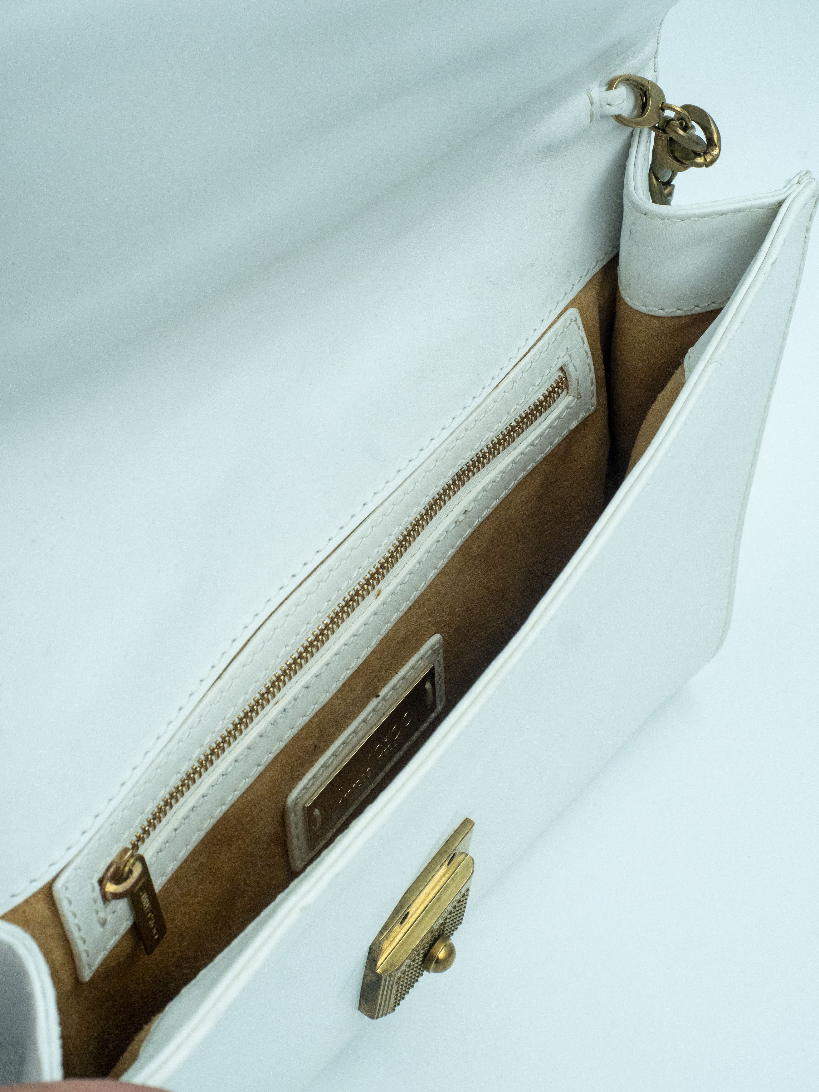 Jimmy Choo White Leather Shoulder Bag With Zebra Print Calfhair On Flap Size ONE SIZE - 12 Thumbnail