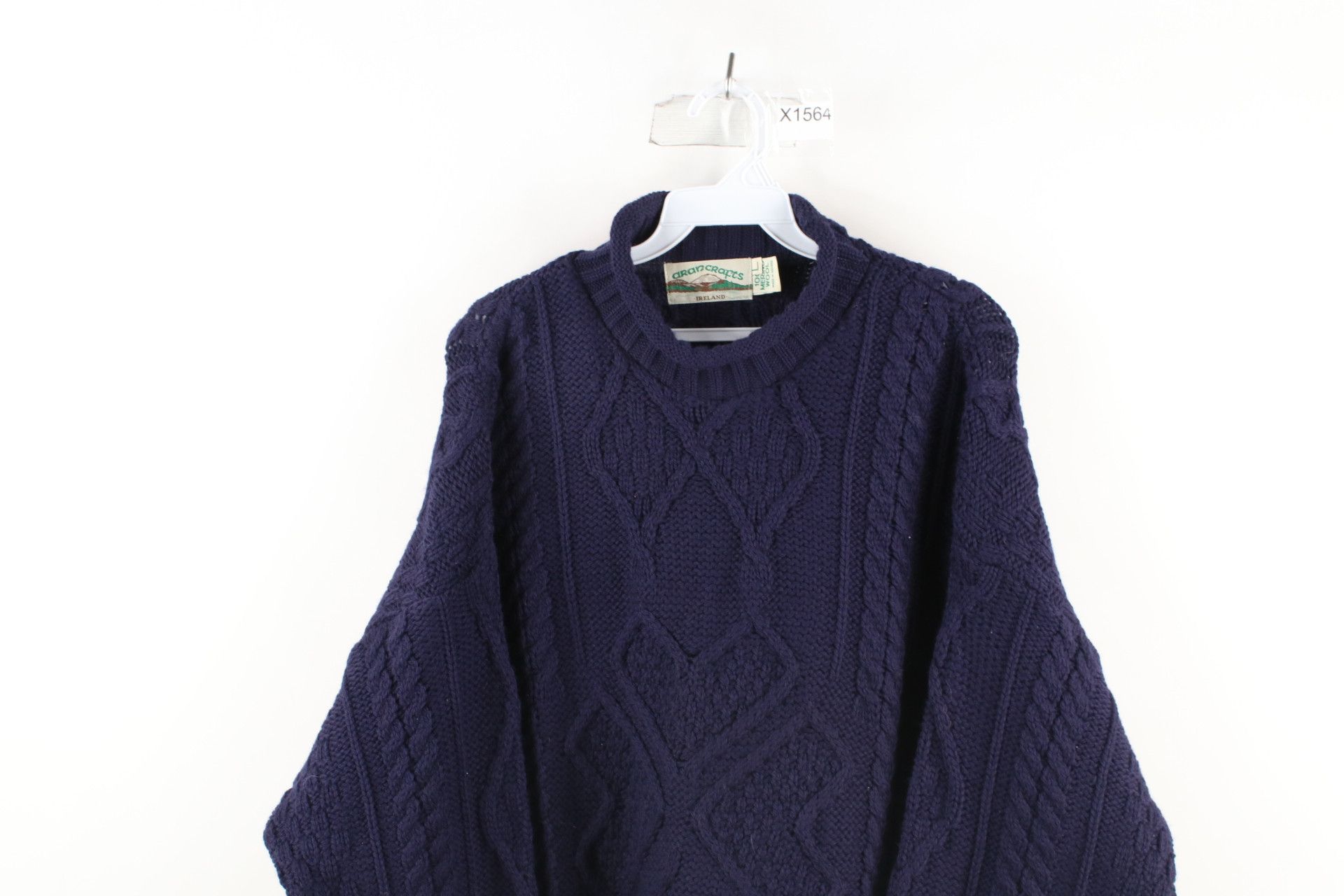 Vintage Vintage 90s Wool Chunky Cable Knit Marled Fisherman Sweater Size US L / EU 52-54 / 3 - 2 Thumbnail