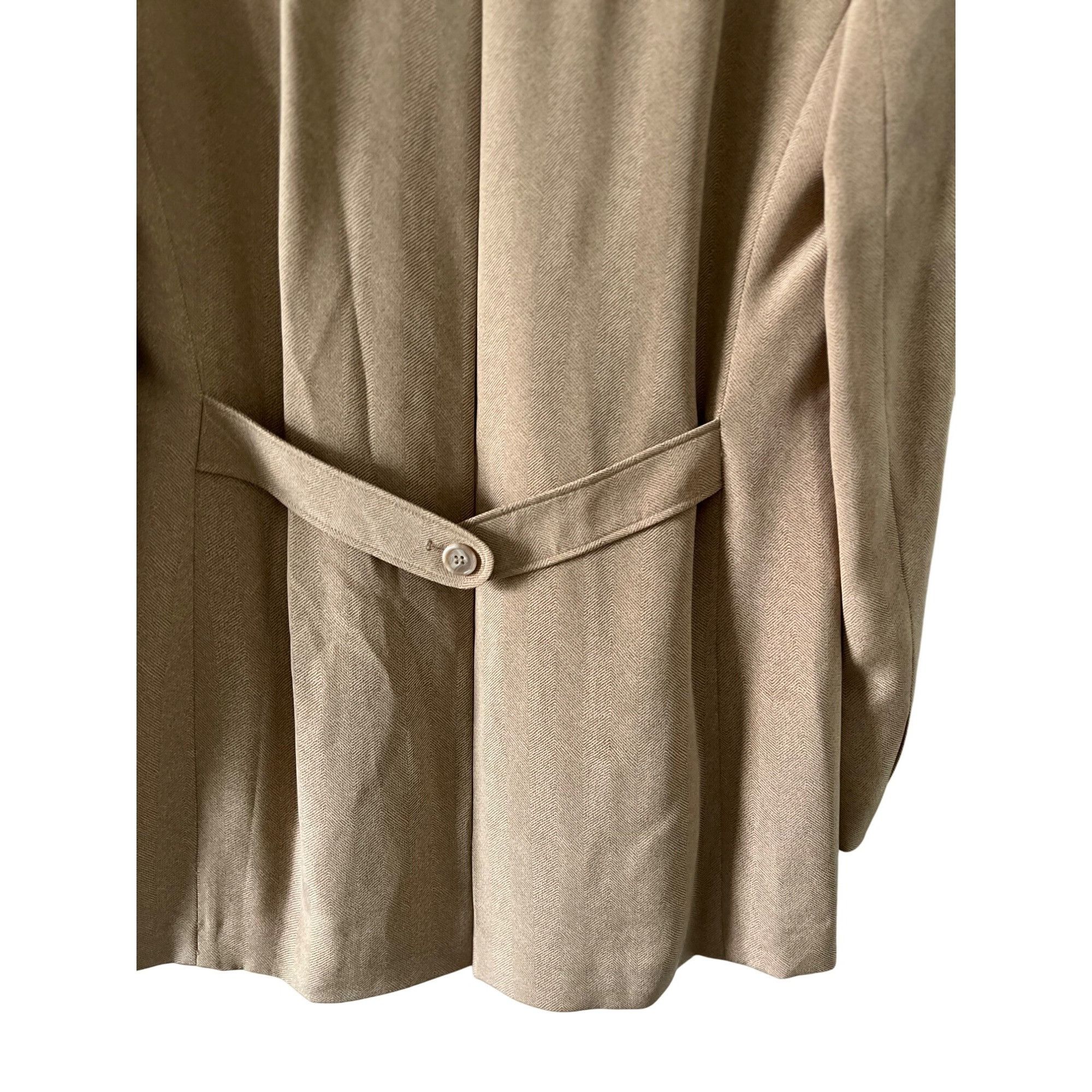 Anne Klein Anne Klein Womens Tan Herringbone Blazer With Button Front P Size S / US 4 / IT 40 - 5 Thumbnail