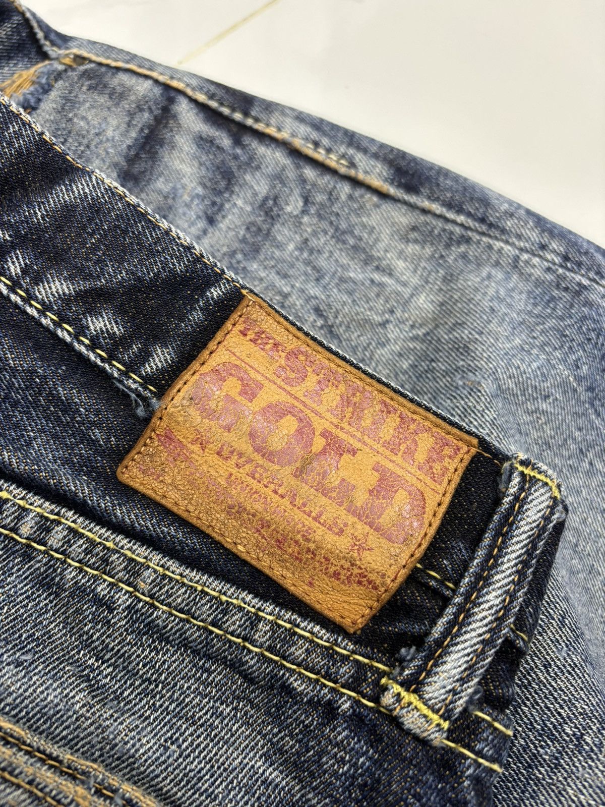Self Edge × The Strike Gold THE STRIKE GOLD SELVEDGE DISTRESSED DENIM JEANS Size US 30 / EU 46 - 10 Thumbnail
