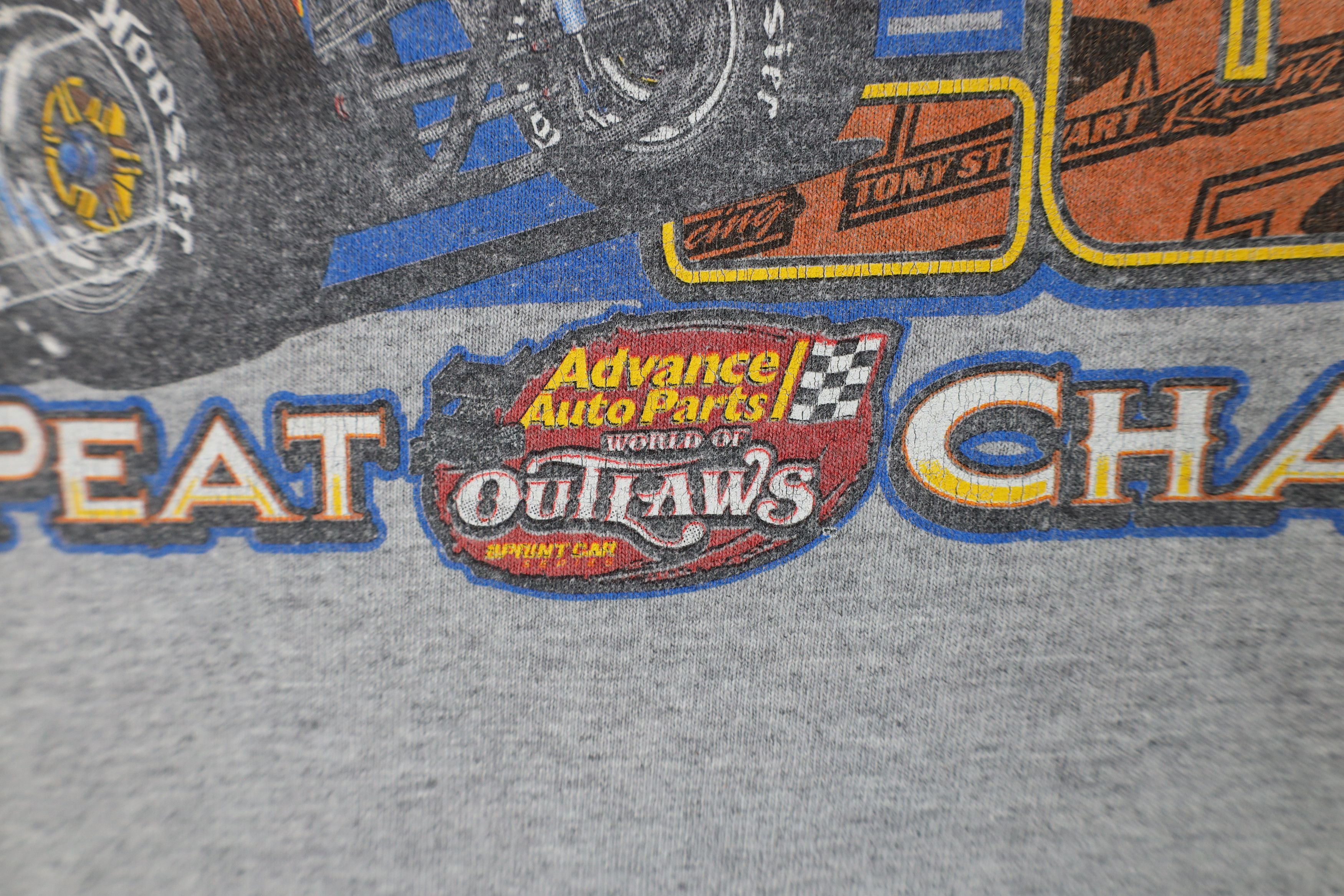 Vintage Vintage Y2K Outlaws Three Peat Champion Donny Schatz T-Shirt Size US L / EU 52-54 / 3 - 12 Thumbnail