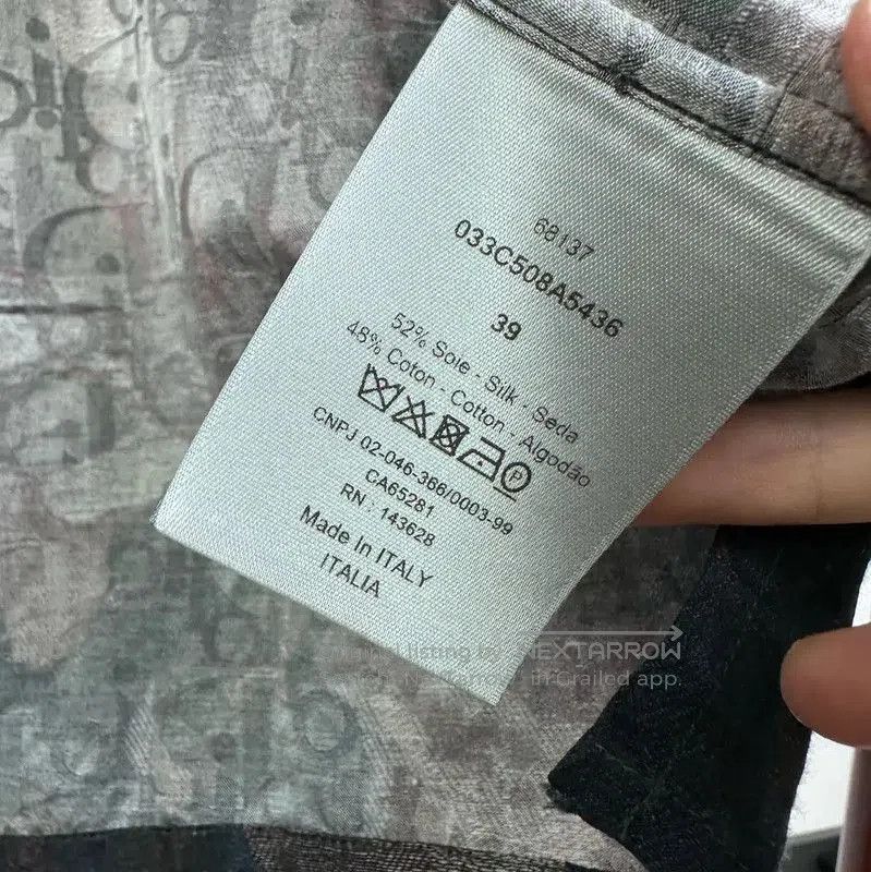 Dior Dior Gray Silk Blend Short Sleeve Shirt . Size US L / EU 52-54 / 3 - 4 Thumbnail