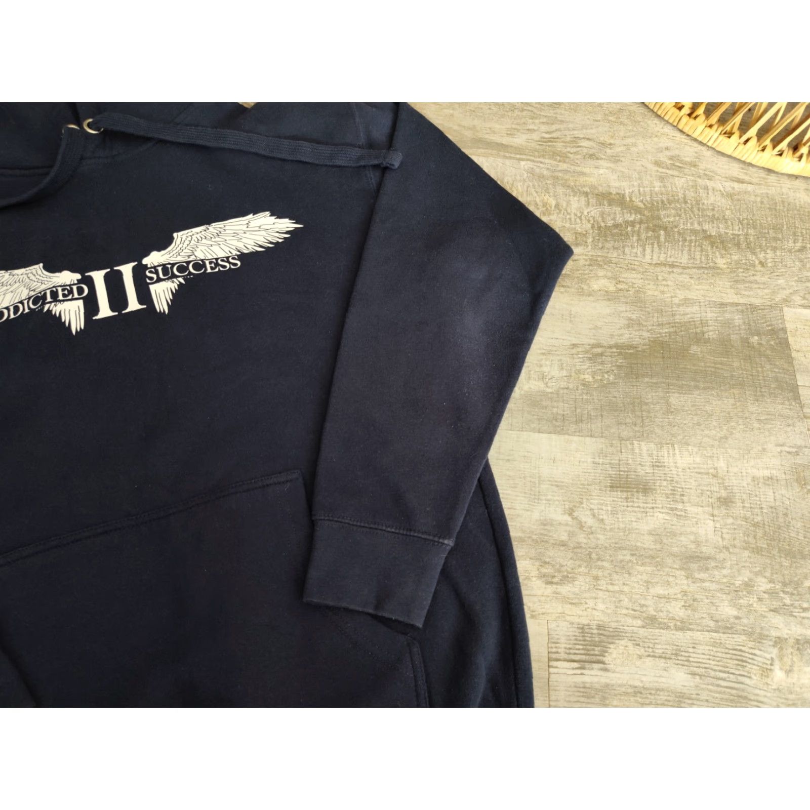 Vintage VINTAGE Addicted II Success Mens Hoodie Fleece Pullover 100% Cotton USA Made Navy Blue Graphic Print Casual Activewear M Size US M / EU 48-50 / 2 - 3 Thumbnail