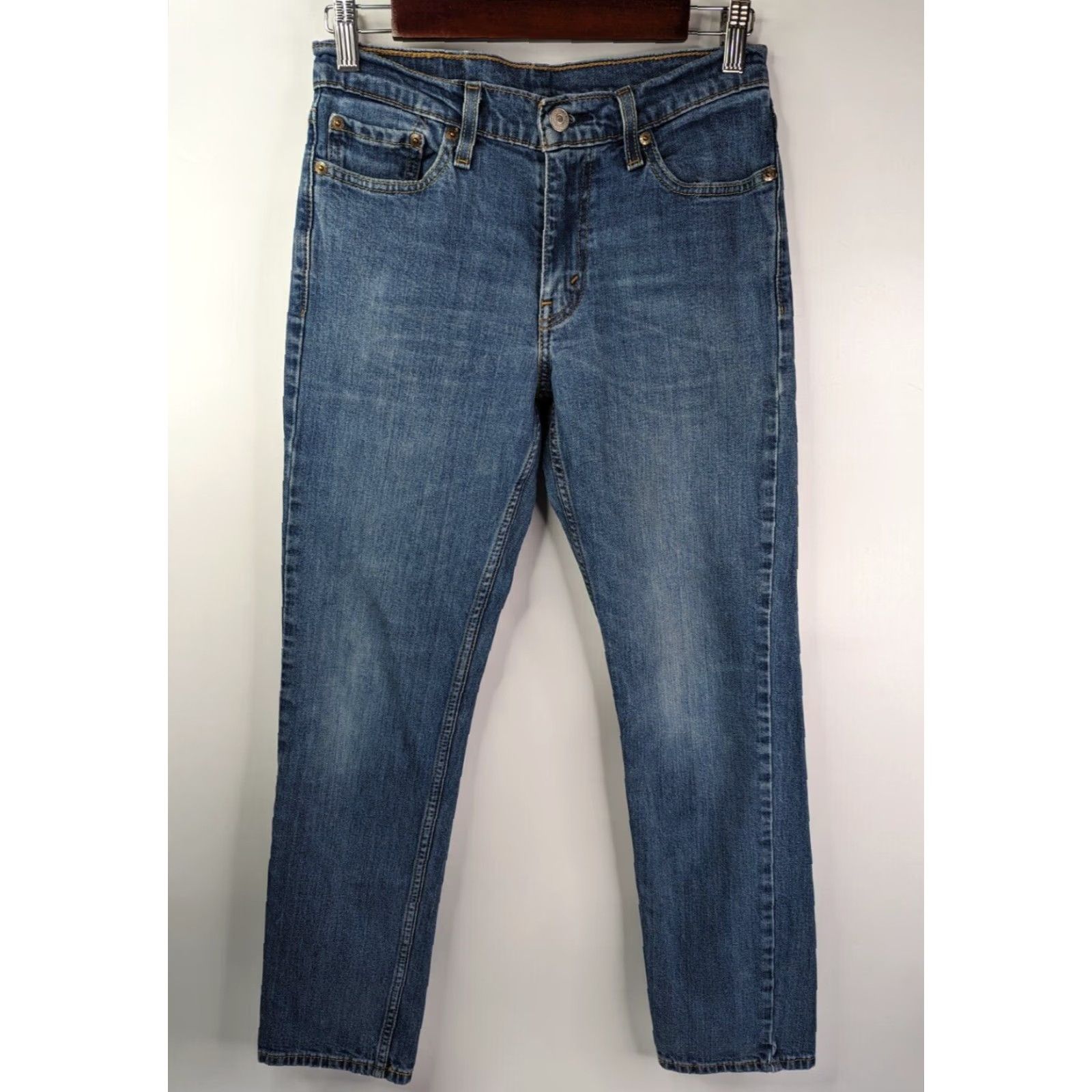 Levi's Levi's 511 Jeans Men's Slim Straight Blue Dark Wash Denim 29x30 Logo 90s Size US 29 - 2 Thumbnail