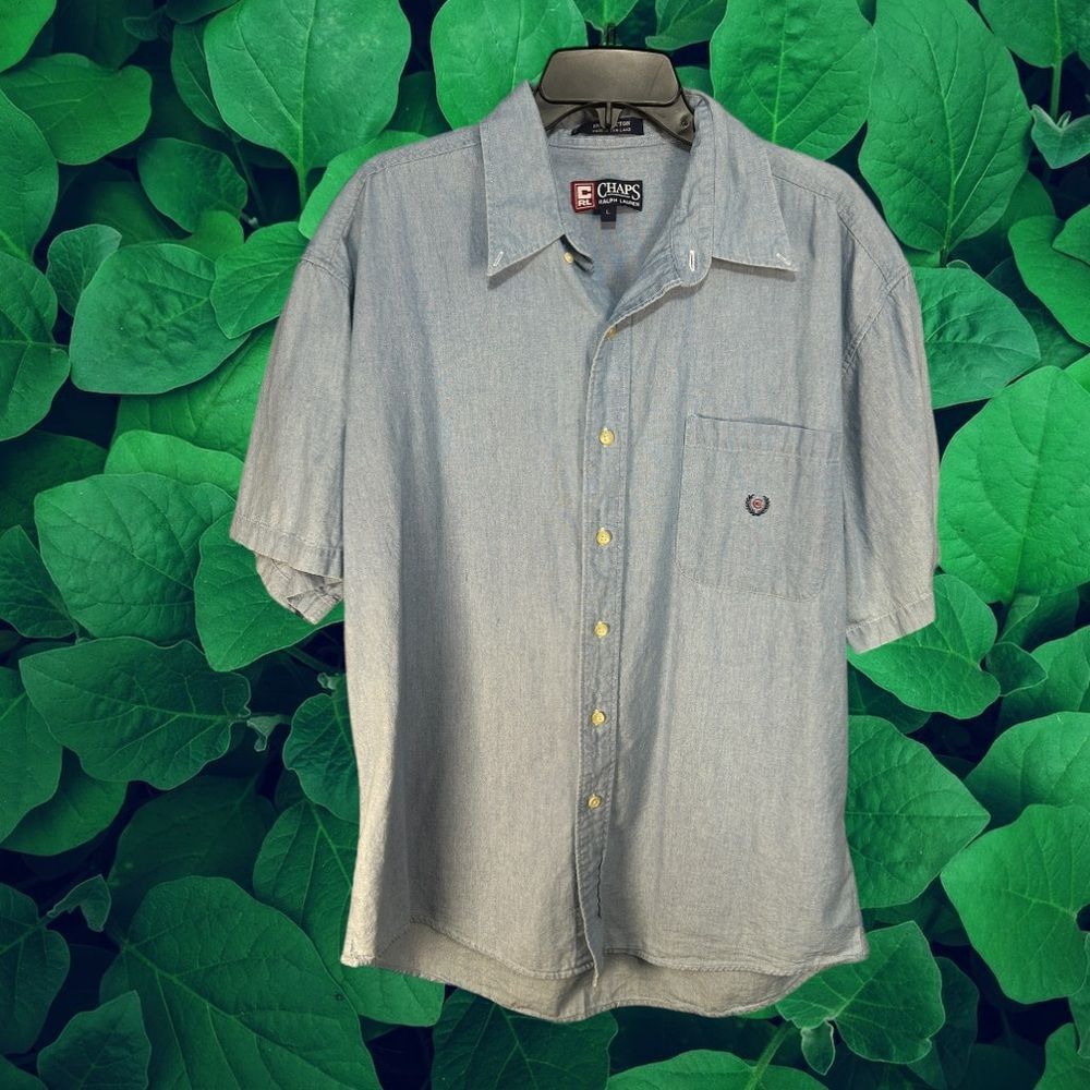 Chaps Chaps by Ralph Lauren Baby Blue Button Front Shirt Large Size US L / EU 52-54 / 3 - 1 Thumbnail