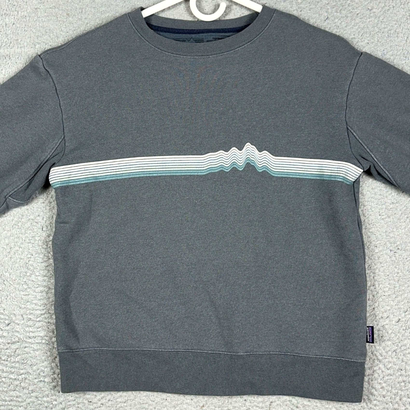 Patagonia Patagonia Uprisal Crew Sweatshirt Womens XS Grey Wavy Stripe Graphic Pullover Size XS / US 0-2 / IT 36-38 - 2 Thumbnail
