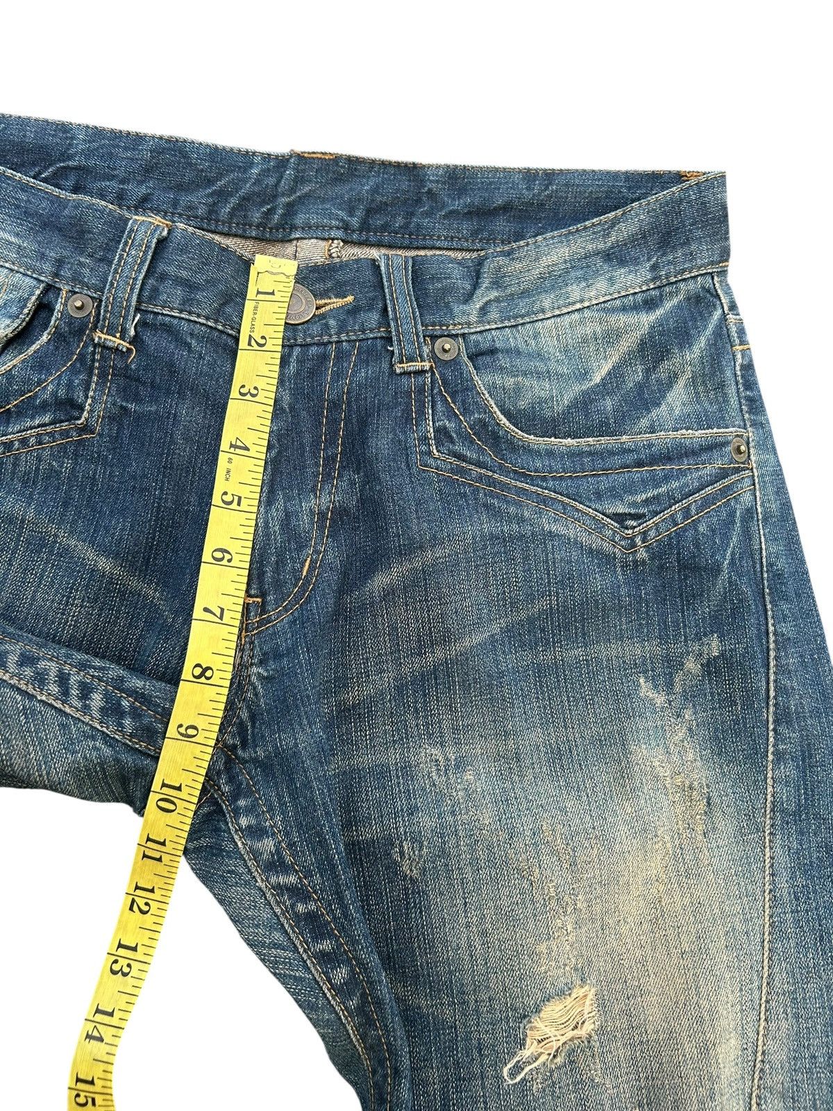 Kapital FLARE RATTLE TRAP PUNK STYLE DISTRESSED DENIM JEANS ☠️🎌 Size US 34 / EU 50 - 17 Thumbnail