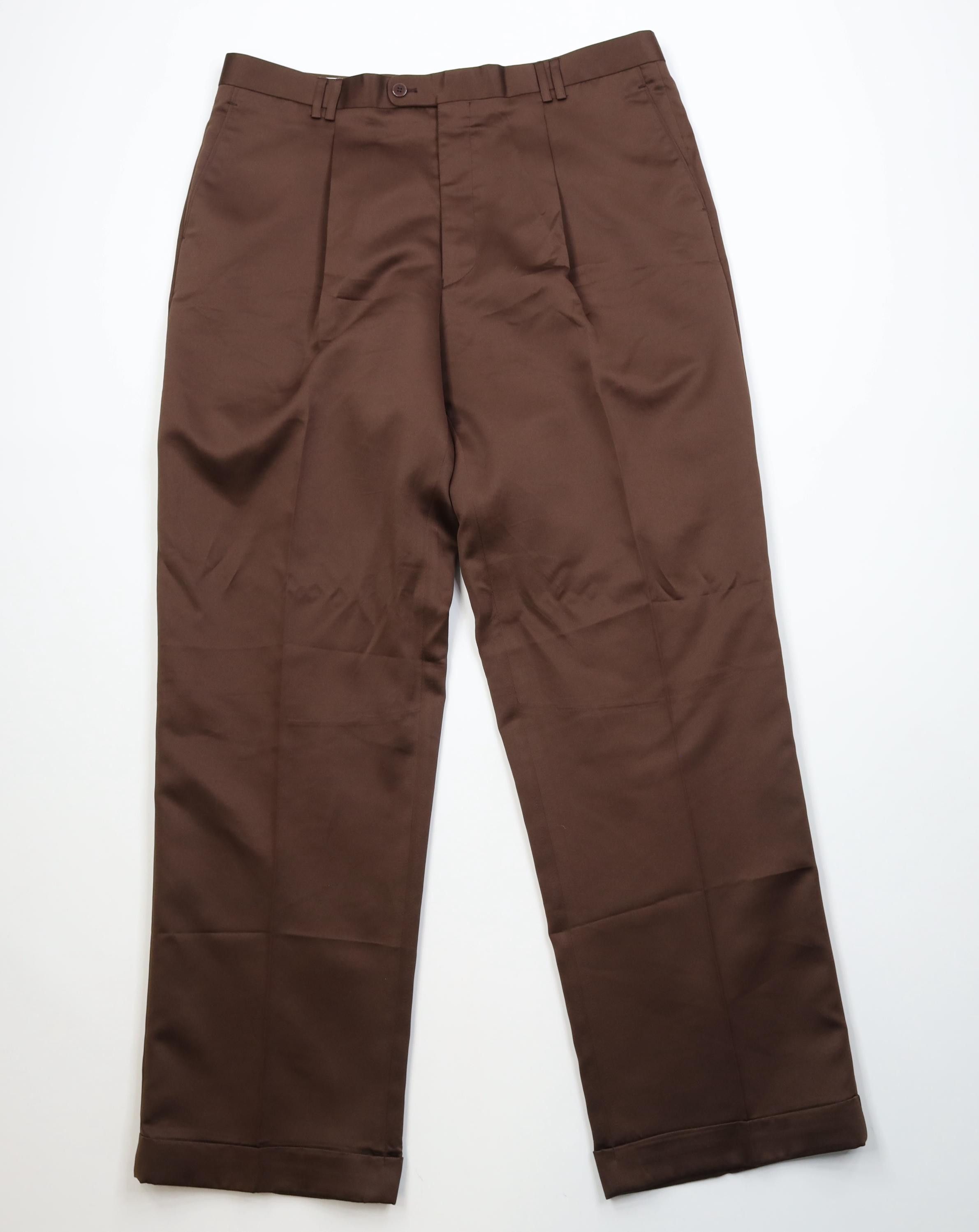 Vintage Vintage 90s Streetwear Cuffed Wide Leg Chino Pants Brown Size US 38 / EU 54 - 1 Thumbnail