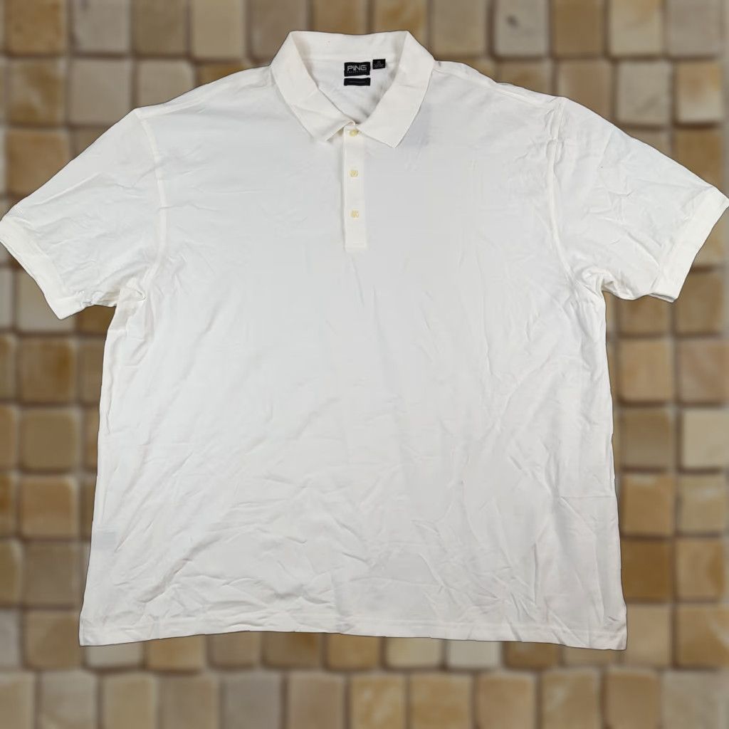 Vintage VINTAGE Ping Golf Polo Shirt Big 4X White Pima Cotton Collar Polo Shirt Mens Polo Shirt Size US XXL / EU 58 / 5 - 1 Thumbnail