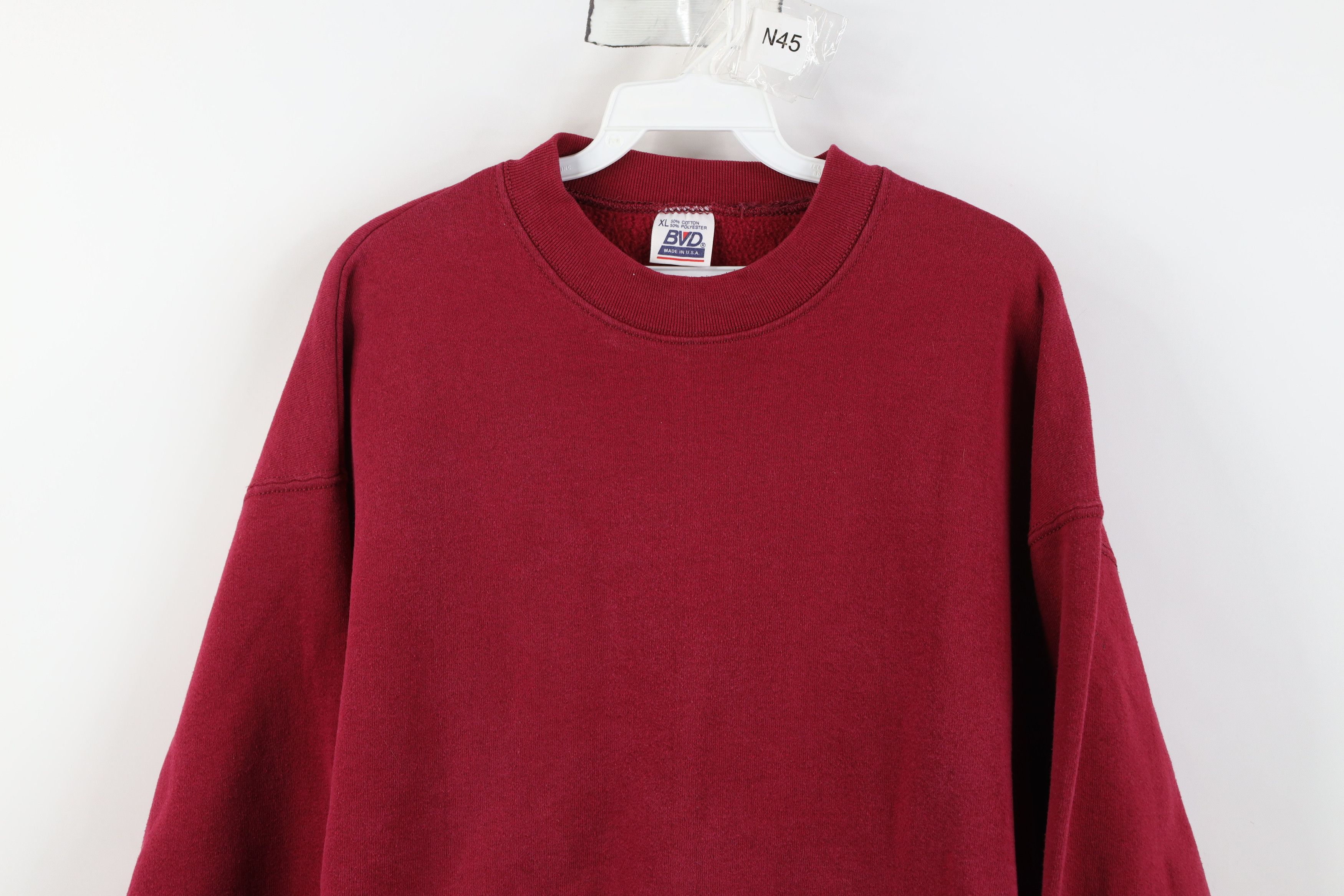 Vintage Vintage 90s Streetwear Heavy Crewneck Sweatshirt USA Red Size US XL / EU 56 / 4 - 2 Thumbnail