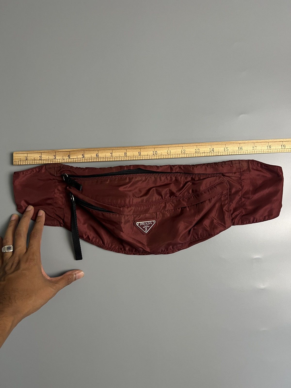 Prada Prada Maroon Nylon Fanny Pack/Side Bag Size ONE SIZE - 14 Thumbnail