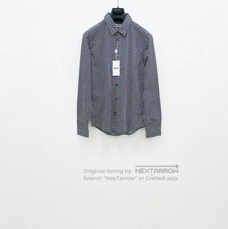 Moschino Moschino Gray Long Sleeve Cotton Shirt . Size US S / EU 44-46 / 1 - 1 Thumbnail