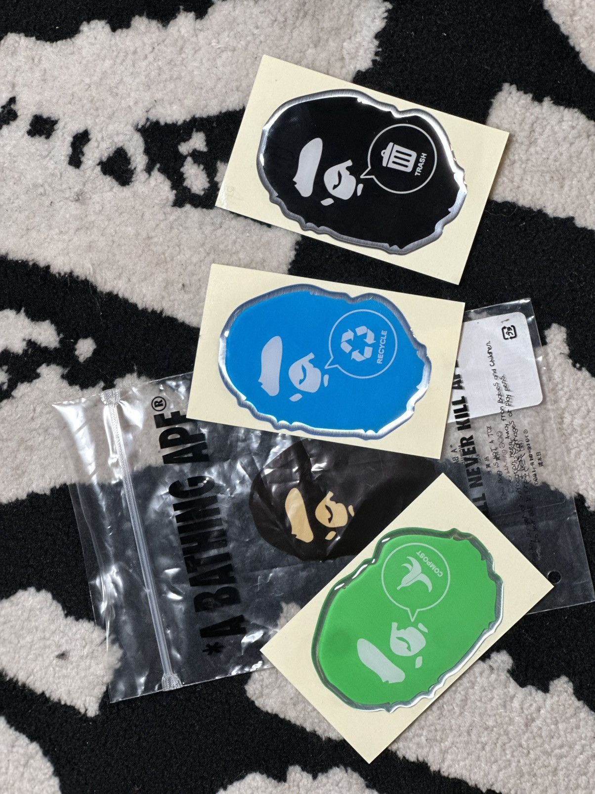 Bape Bape Ape Head Trash Can Stickers - $60 Size ONE SIZE - 1 Thumbnail