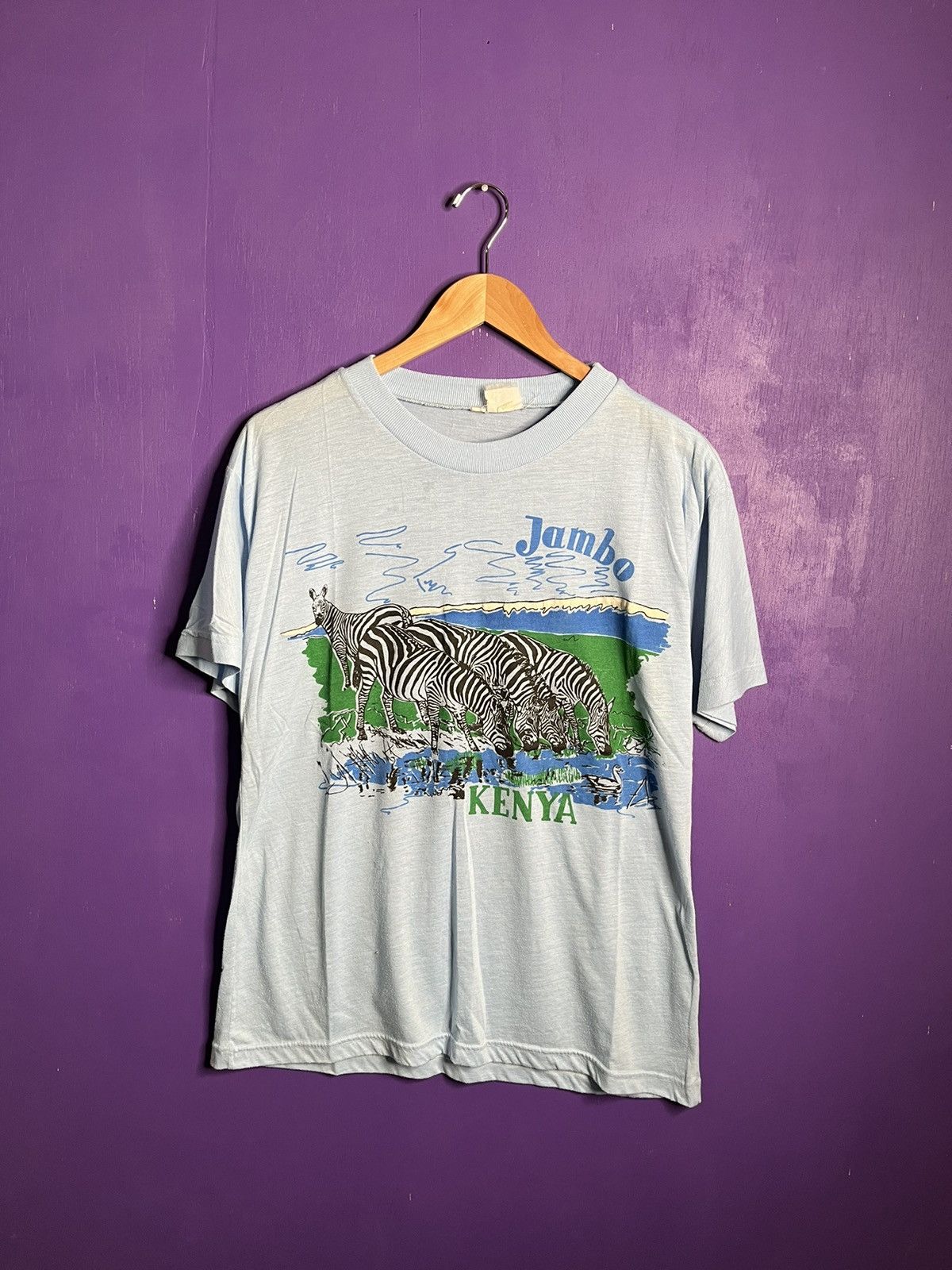 Vintage Vintage 80s Jambo Kenya zebras t-shirt Size US L / EU 52-54 / 3 - 1 Thumbnail
