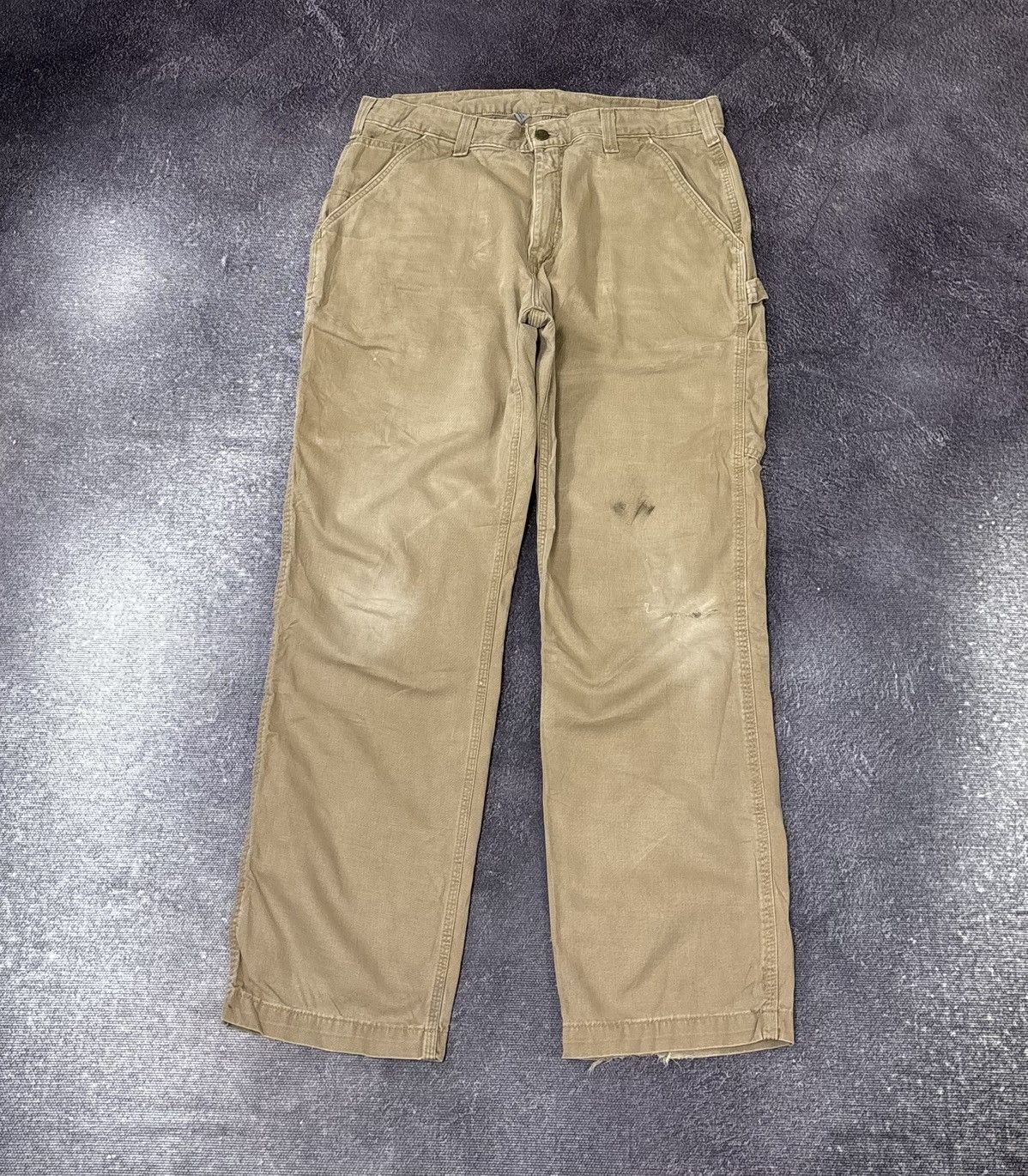 Carhartt Vintage Carhartt USA Cream Work Hype Baggy Carpenter Pants Size US 36 / EU 52 - 2 Thumbnail