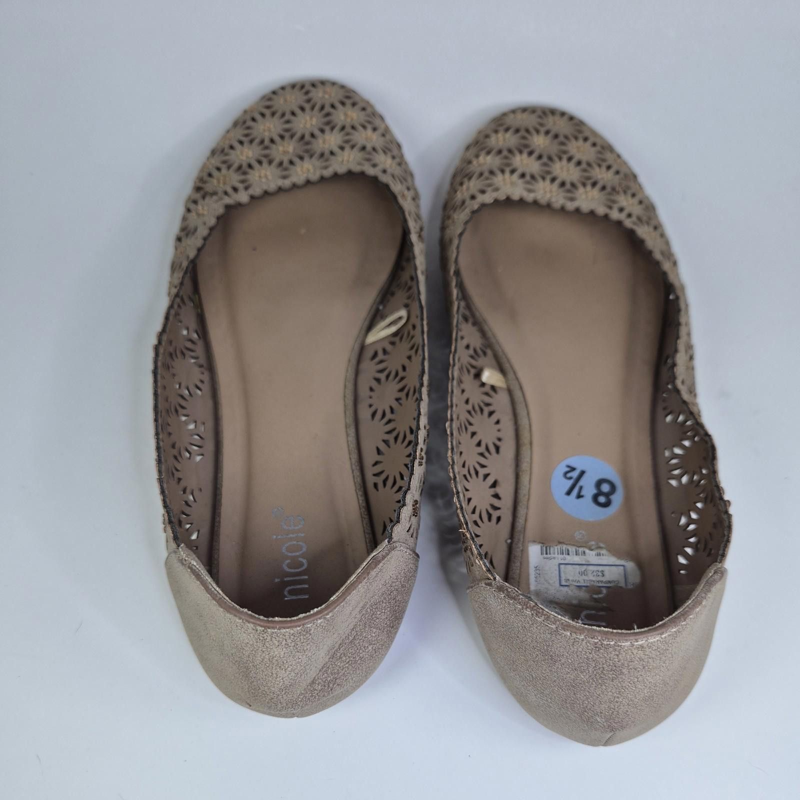 Nicole Club NICOLE Suede Rhinestone Ballet Flats Jane Womens Shoes Sz8.5 Size US 8.5 / IT 38.5 - 9 Thumbnail