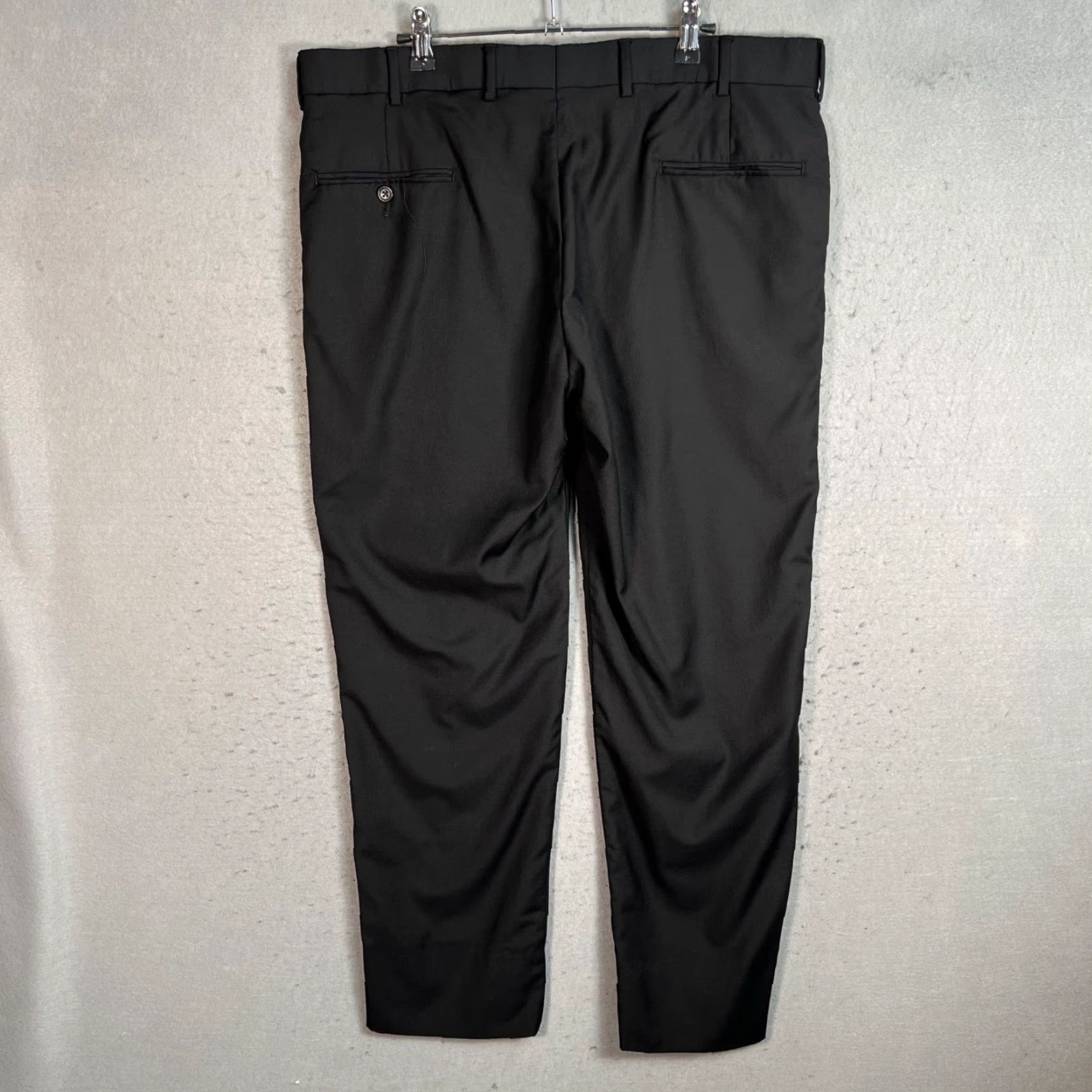 Vintage Freemans Sporting Club Mens Pants 36 x 28 Slim Black Tailored Wool Blend Size US 36 / EU 52 - 2 Thumbnail