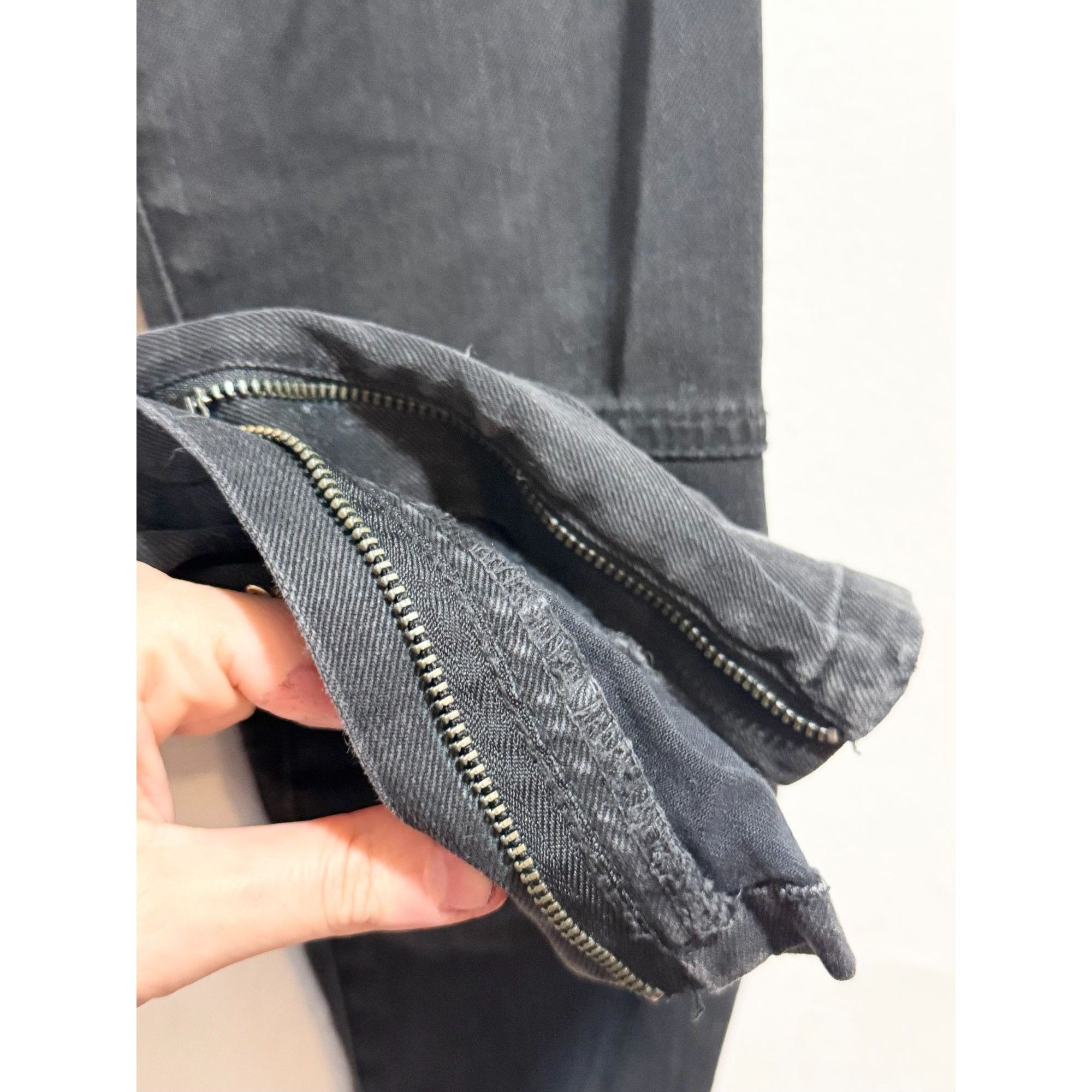 Maje Maje Black Denim Stitched Moto Zipper Jeans Size 40 Size 40" / US 18 - 7 Thumbnail