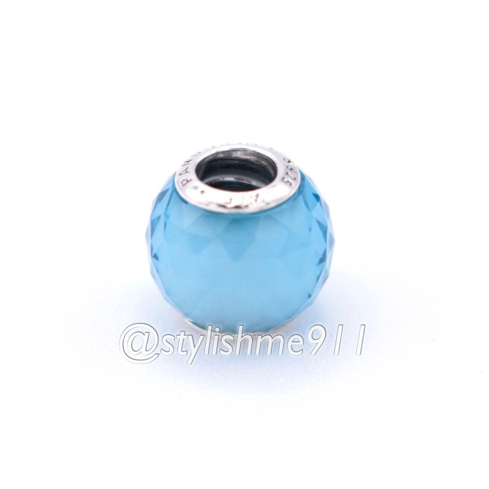 pandora PANDORA Petite Facets Charm with Synthetic Blue Quartz Size ONE SIZE - 9 Thumbnail