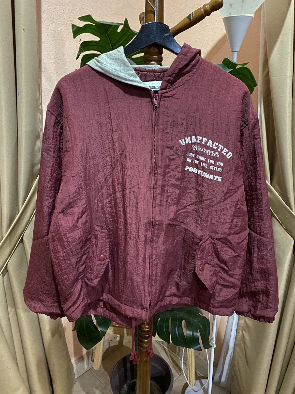 Vintage Vintage Sunford Maroon Windbreaker Hoodie Jacket Typography Size US M / EU 48-50 / 2 - 3 Thumbnail