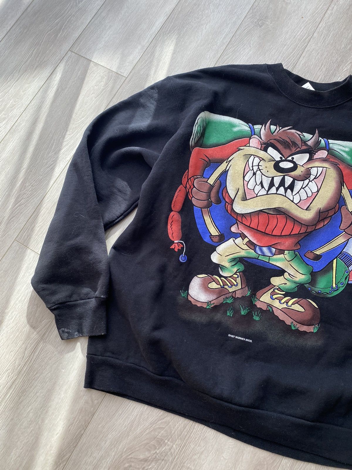 Vintage × Warner Bros Vintage 1992 Taz Travel Sweatshirt Size US XL / EU 56 / 4 - 4 Thumbnail